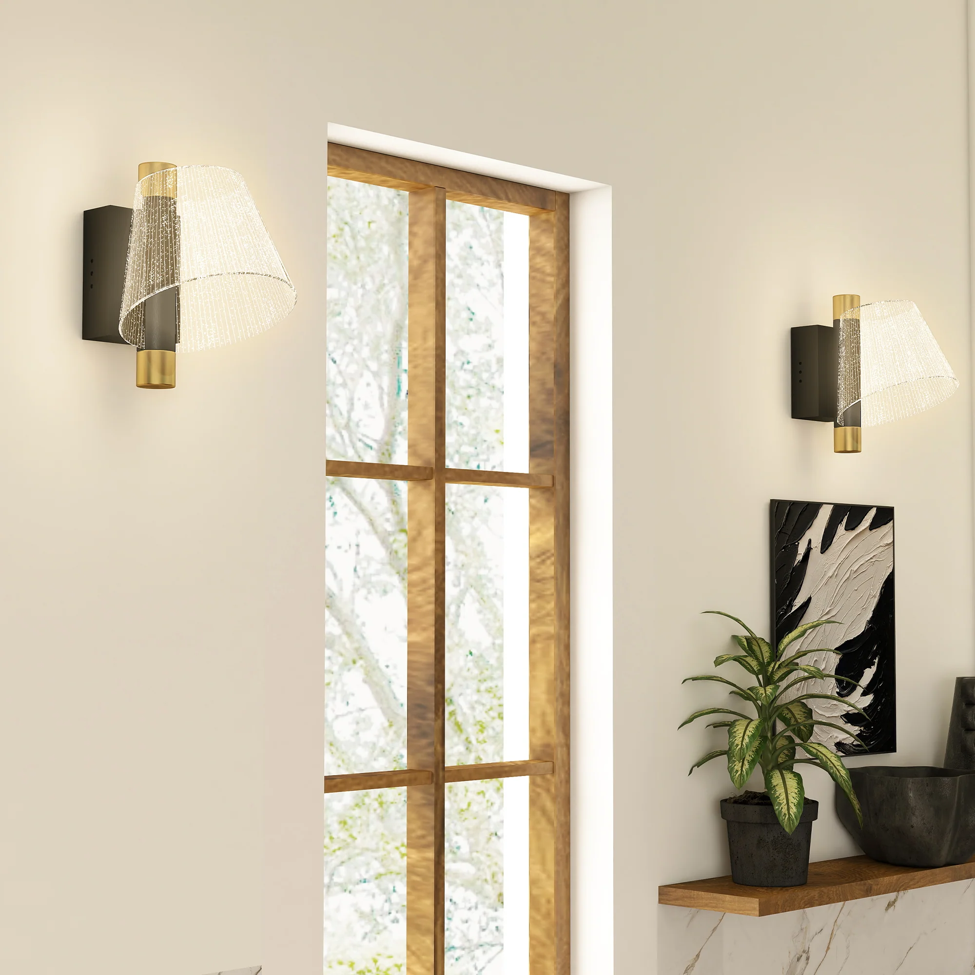 HOMCOM Led Wall Lamp 2 Pack, Modern Indoor Starry Wall Light - Image 7