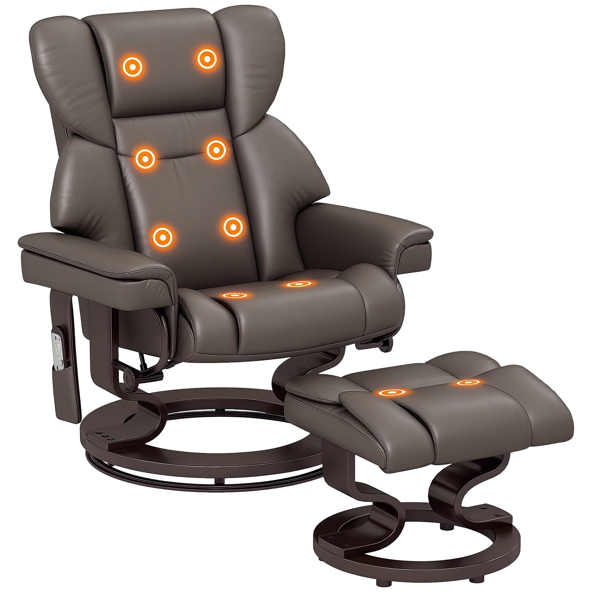 HOMCOM Massage Recliner Chair with Footstool and Adjustable Backrest - Image 10