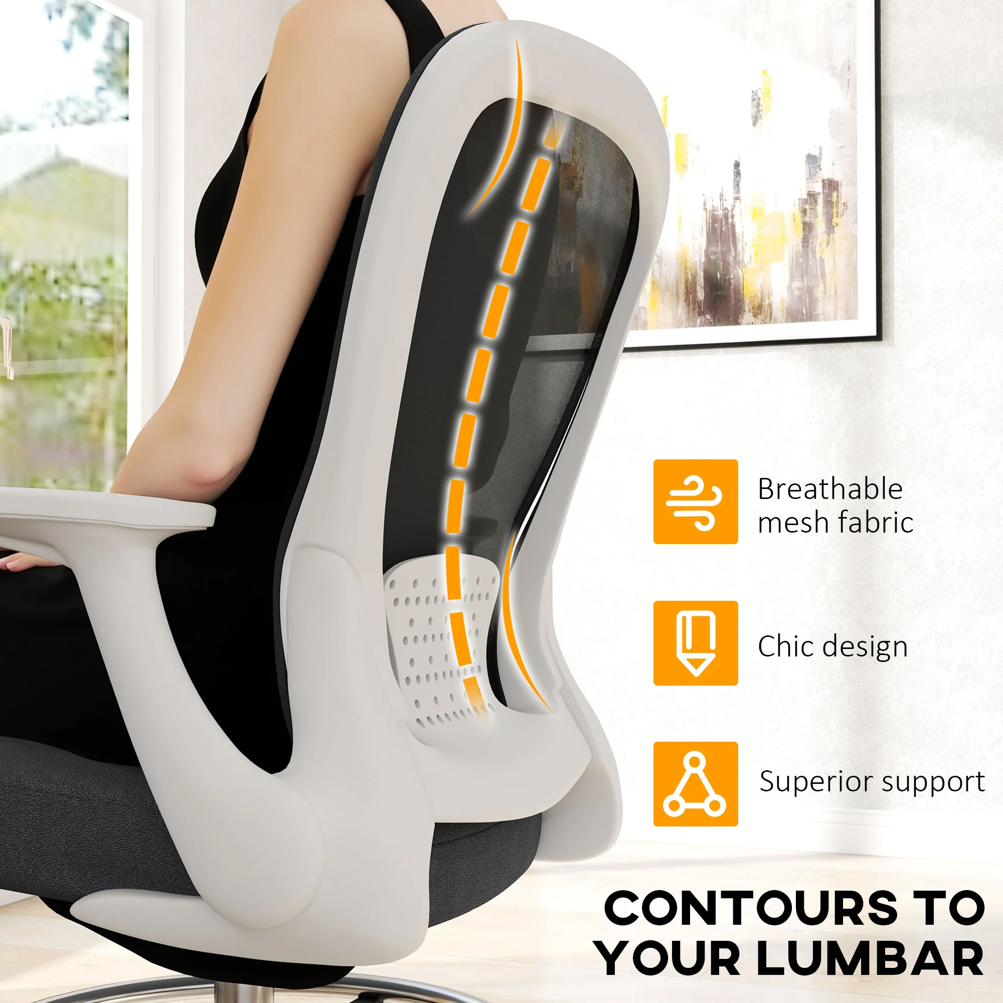 HOMCOM Mesh Draughtsman Chair, Ergonomic Drafting Chair - Image 7