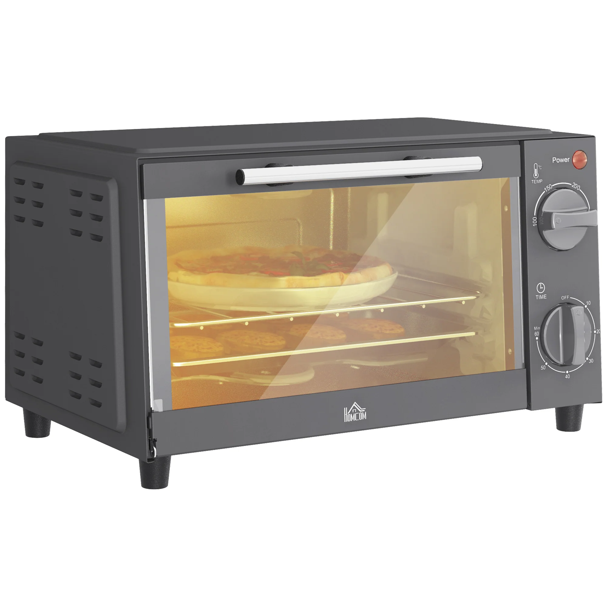 HOMCOM Mini Oven 9L Countertop Electric Grill W/ Temp Timer Control 750W - Image 10