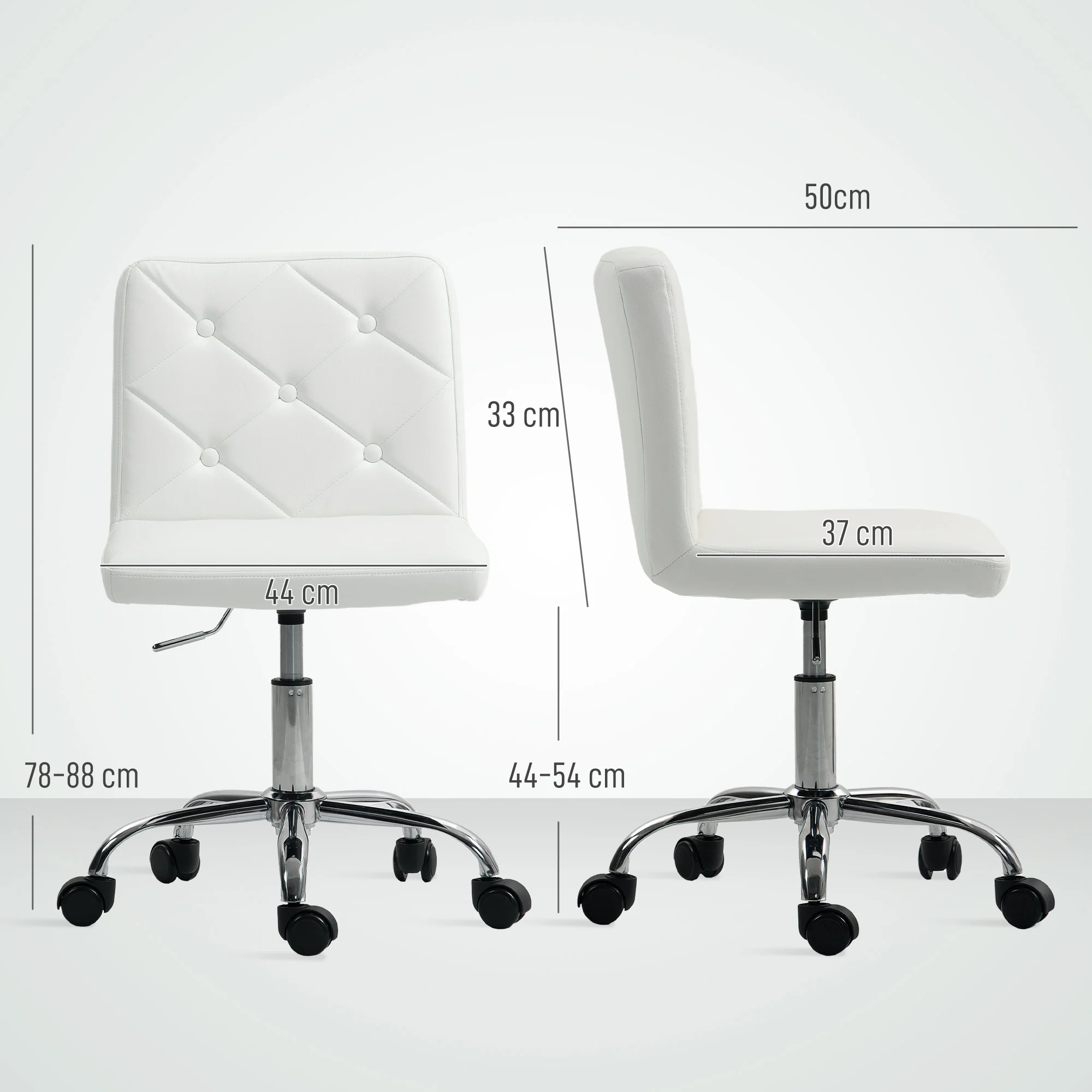 HOMCOM Modern Vanity Computer Desk Chair with Rolling Wheels - Image 14