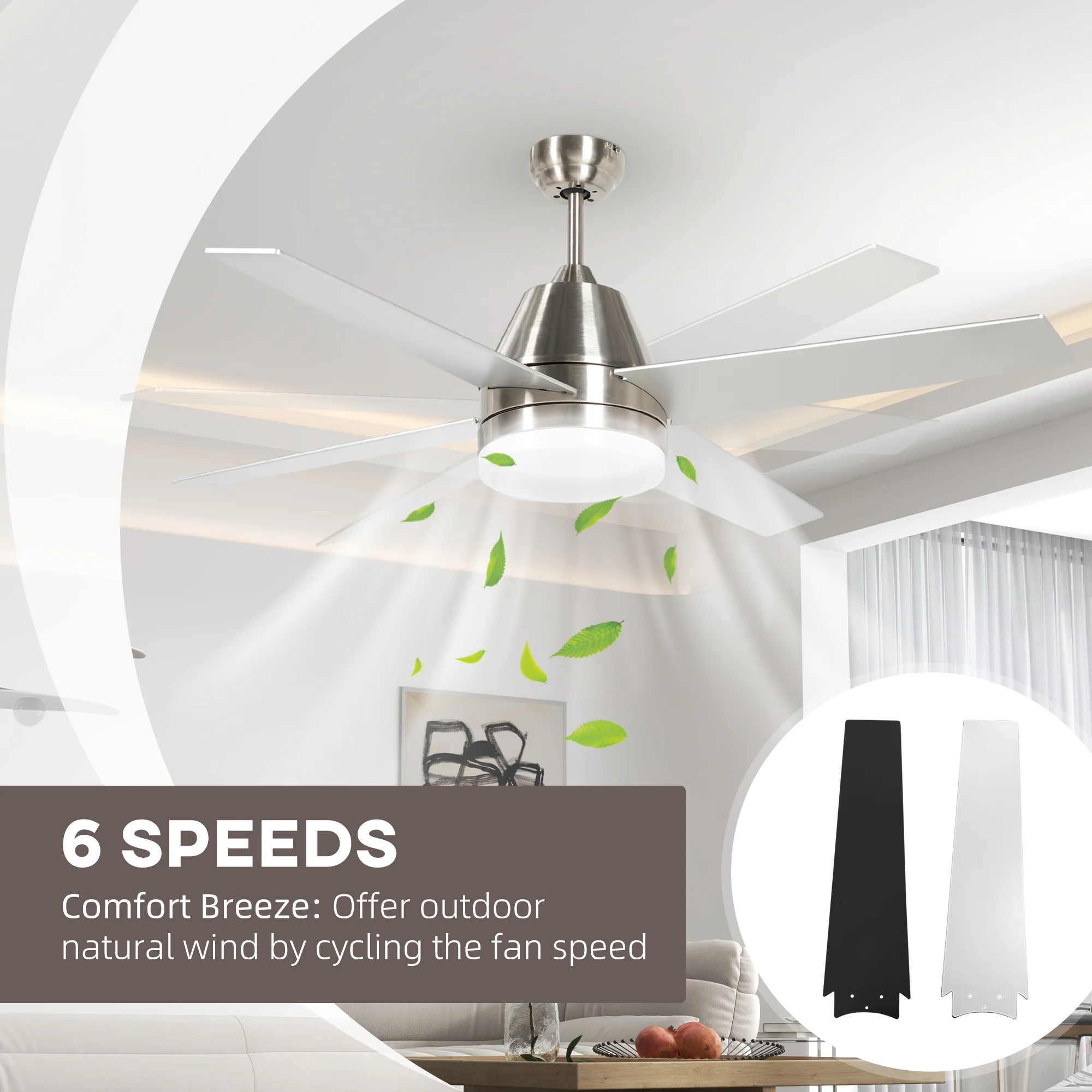 HOMCOM Mounting Reversible Ceiling Fan with Light, Remote - Image 12