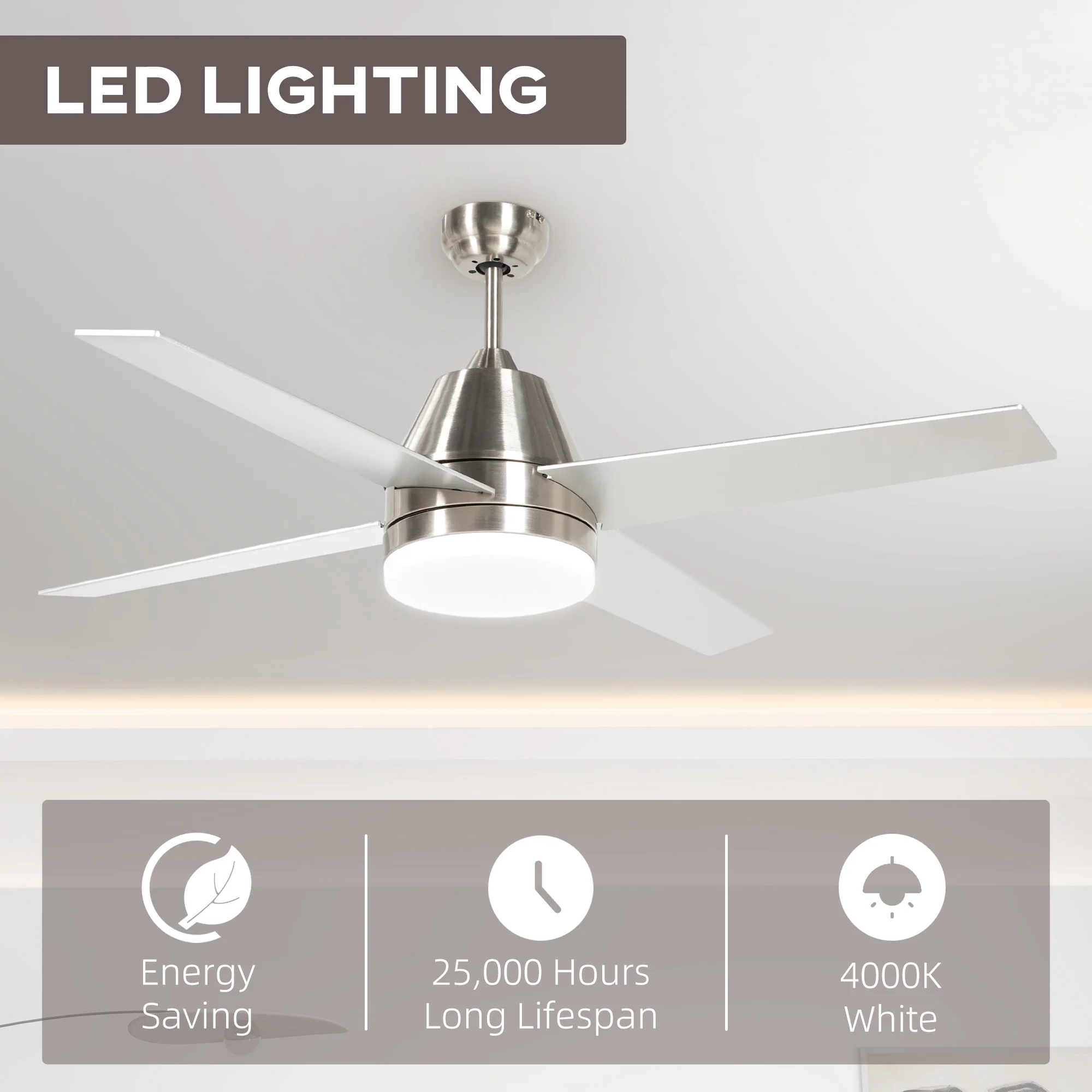 HOMCOM Mounting Reversible Ceiling Fan with Light, Remote - Image 13