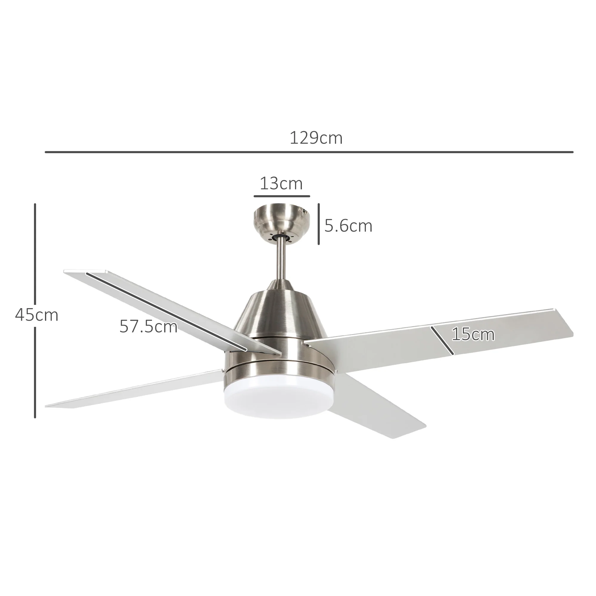 HOMCOM Mounting Reversible Ceiling Fan with Light, Remote - Image 14