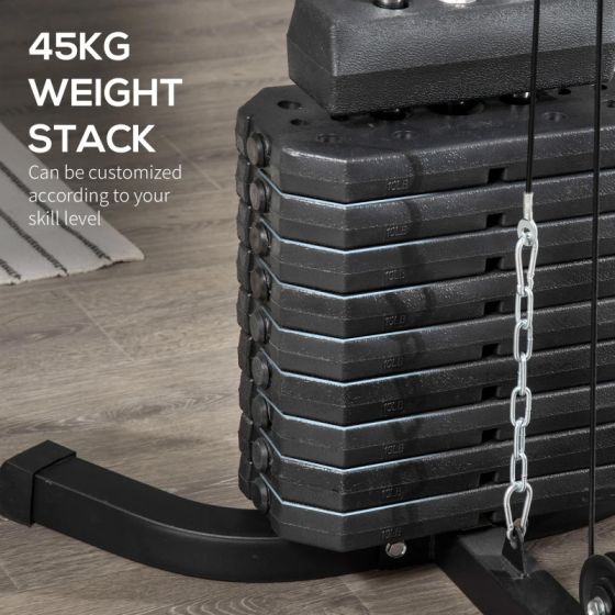 HOMCOM Multi Home Gym Machine with 45kg Weight Stack for Full Body Workout - Image 6
