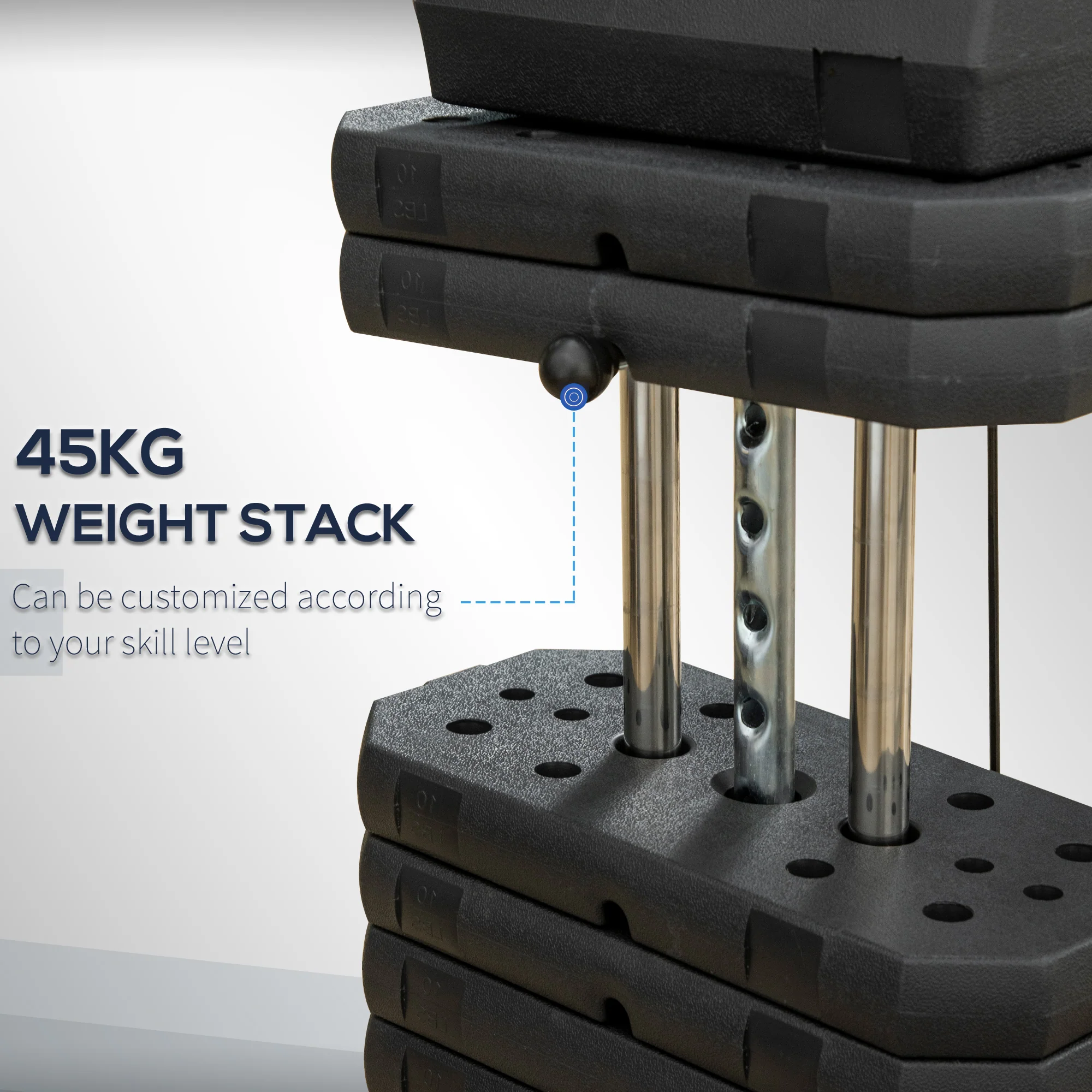 HOMCOM Multifunction Home Gym Machine with 45kg Weights for Full Body Workout - Image 4