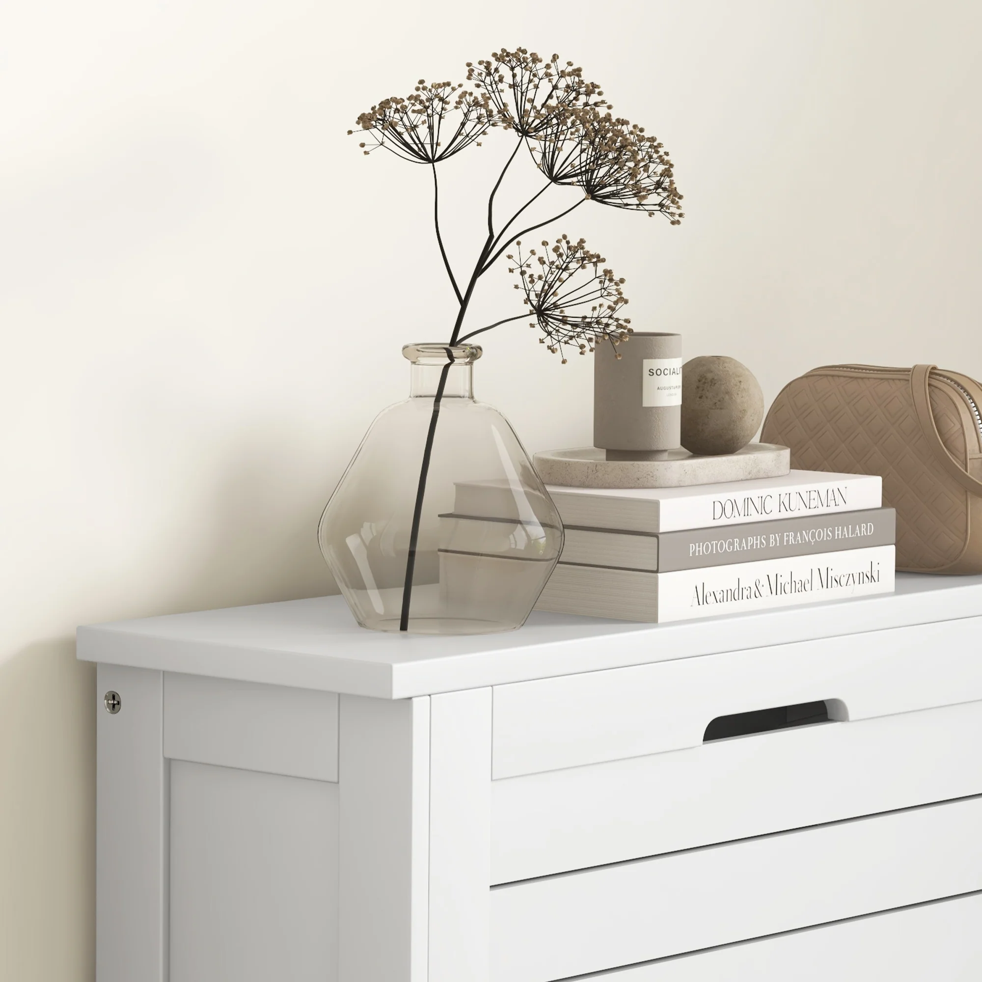 HOMCOM Narrow Shoe Storage Cabinet with 3 Flip Drawers, White - Image 7