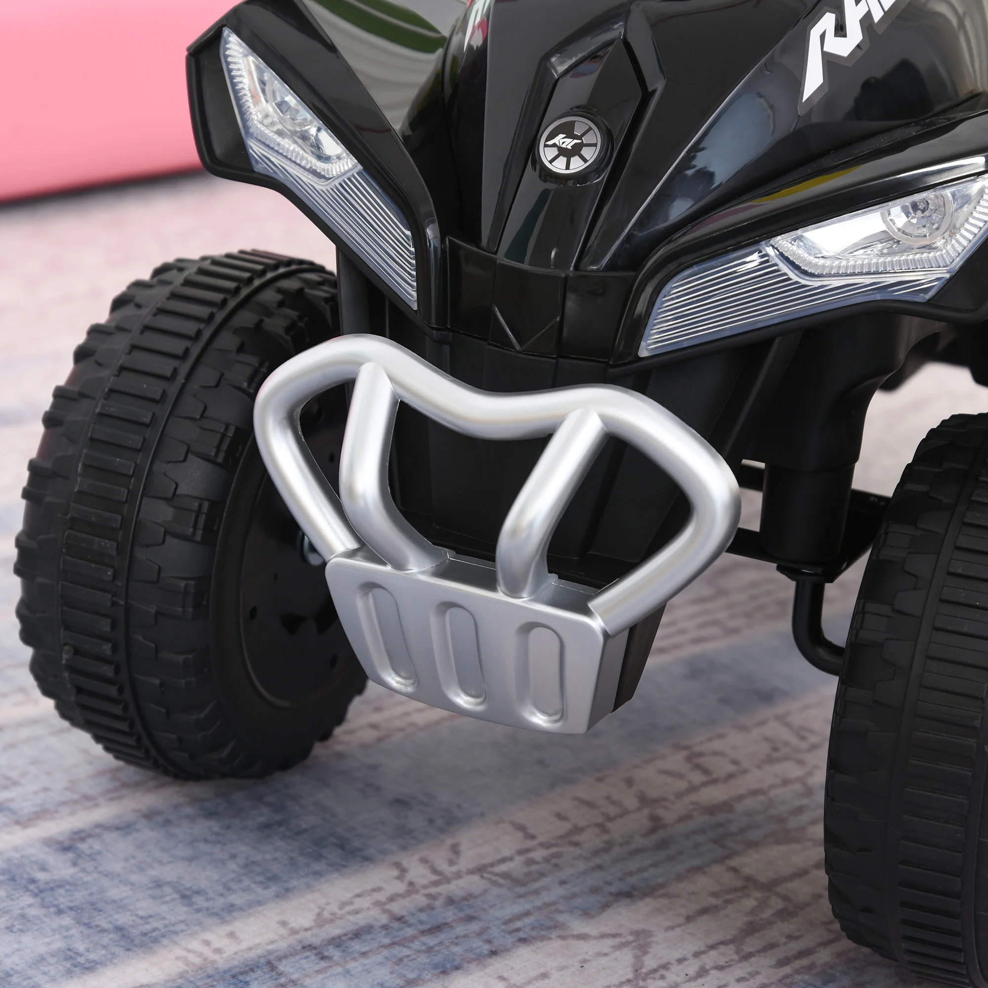 HOMCOM No Power Quad Toddler Ride On Car Foot-to-Floor Sliding Black - Image 10
