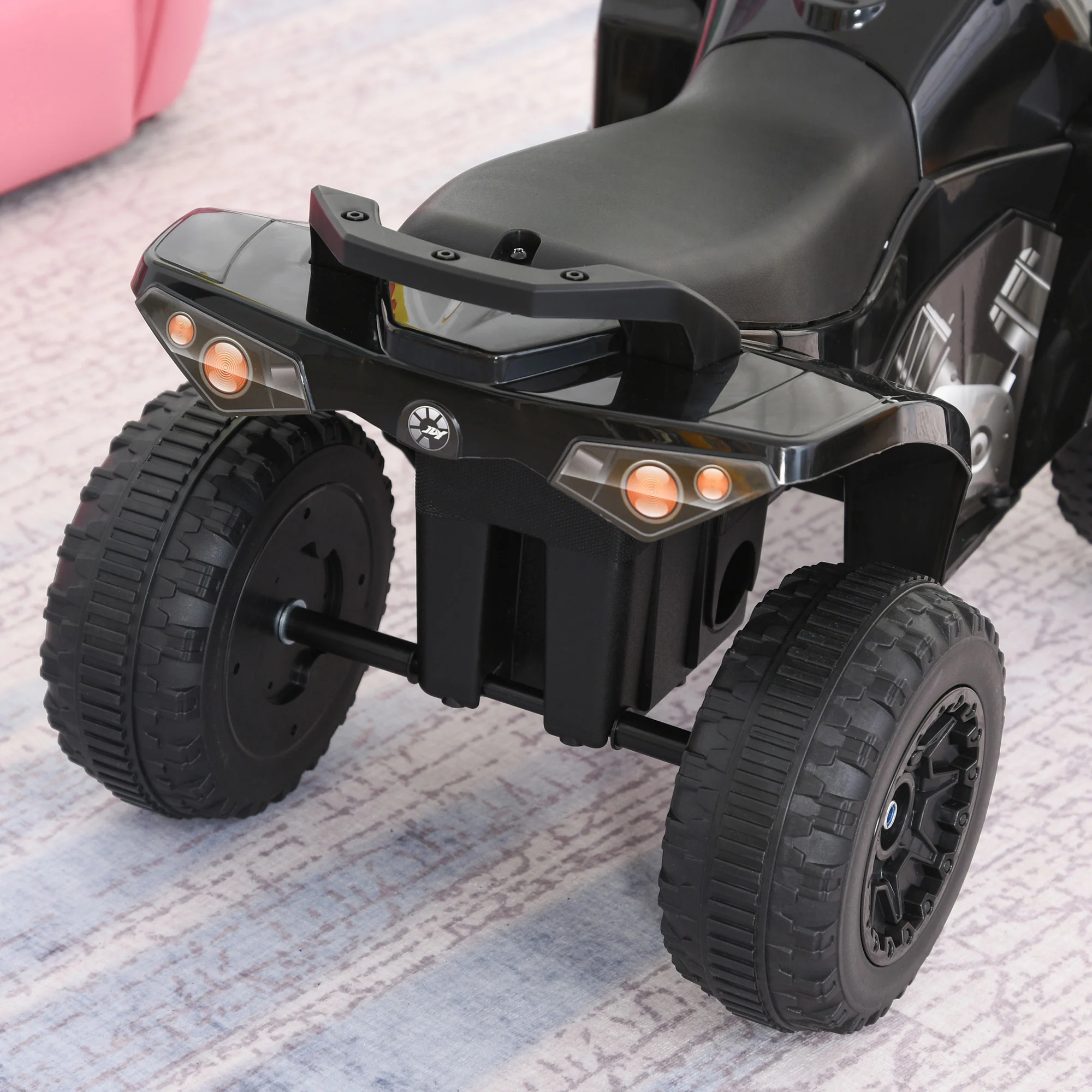 HOMCOM No Power Quad Toddler Ride On Car Foot-to-Floor Sliding Black - Image 9