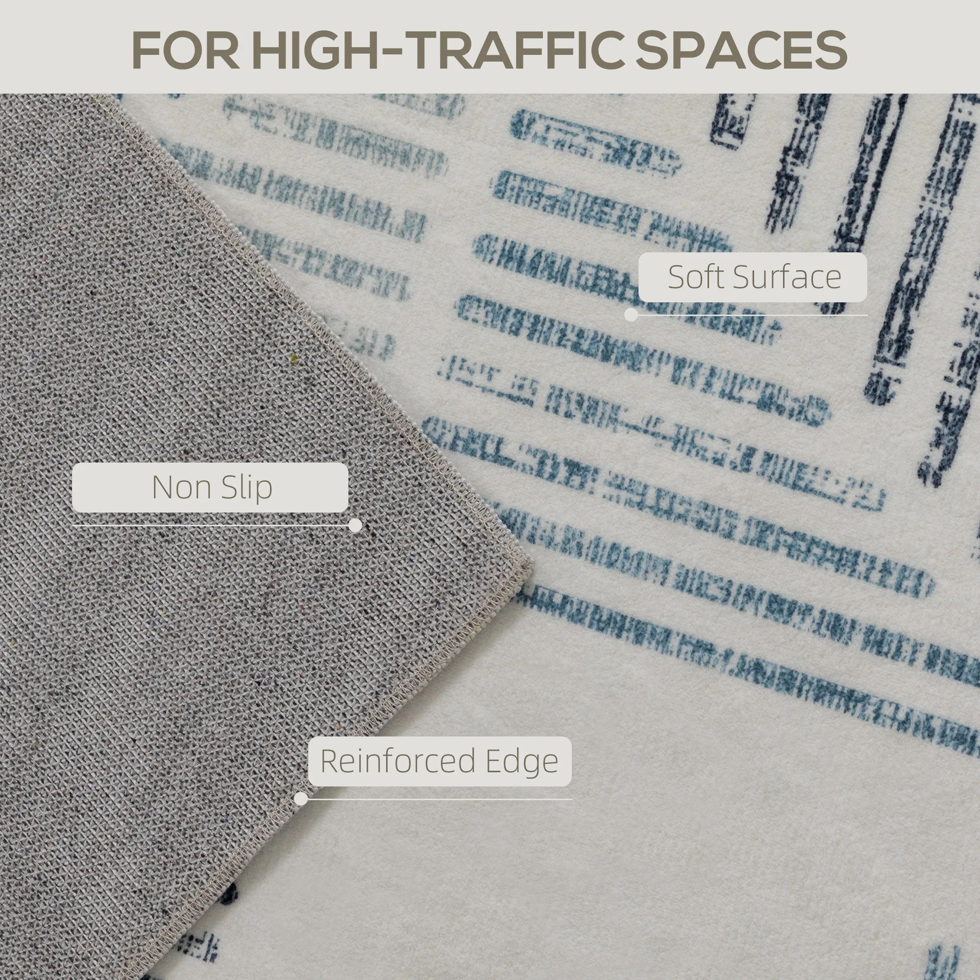 HOMCOM Non-Slip Large Rug for Living Room - Image 4
