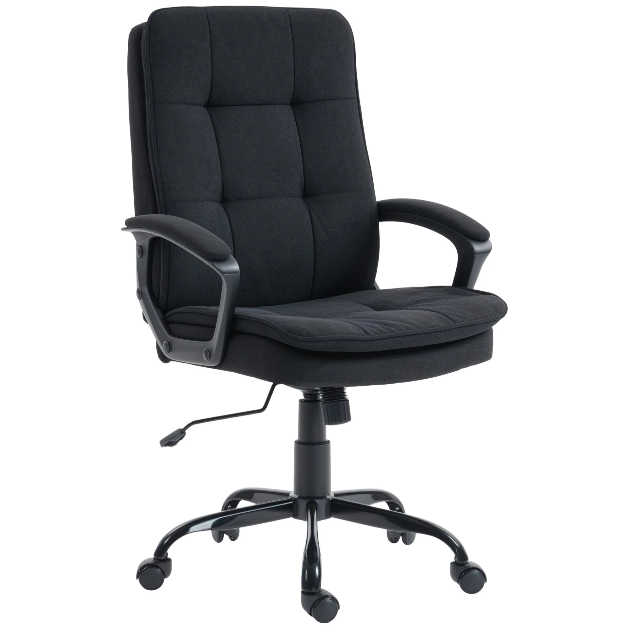 HOMCOM Office Chair, Computer Desk Chair with Dual-Layer Padding, Black
