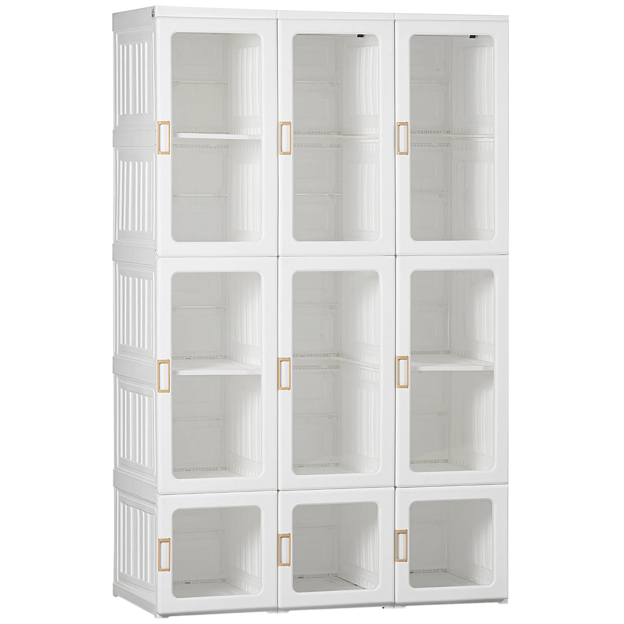 HOMCOM Portable Wardrobe, Clothes Organiser with Hanging Rods, White