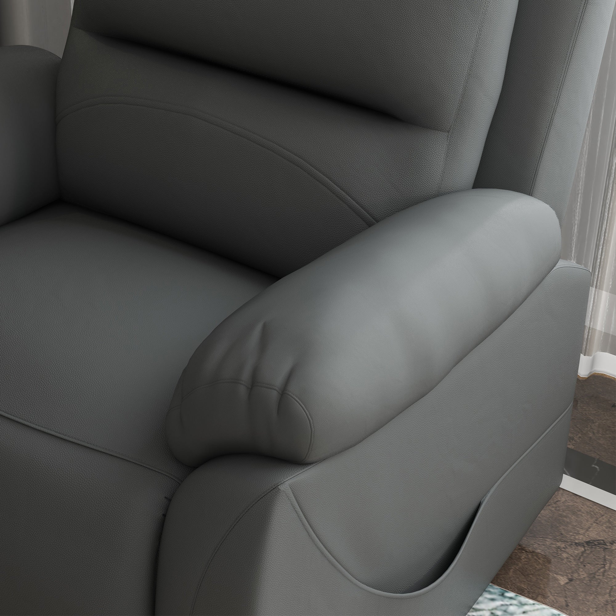 HOMCOM Power Lift Recliner Chair Reclining Armchair for Living Room, Grey - Image 9