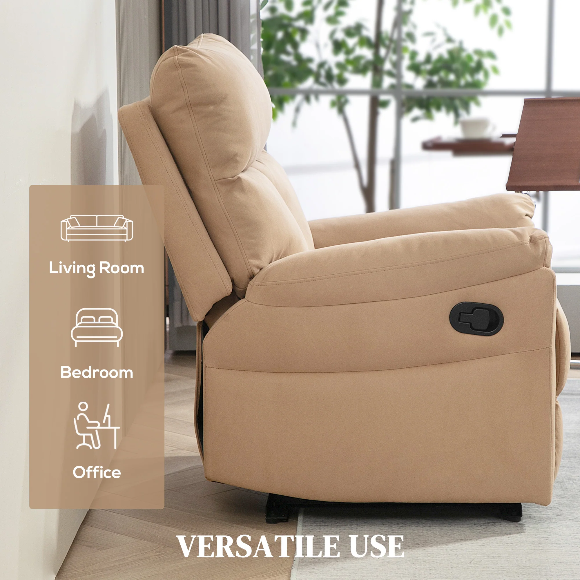 HOMCOM Recliner Armchair, Reclining Chair With Adjustable Leg Rest - Image 16