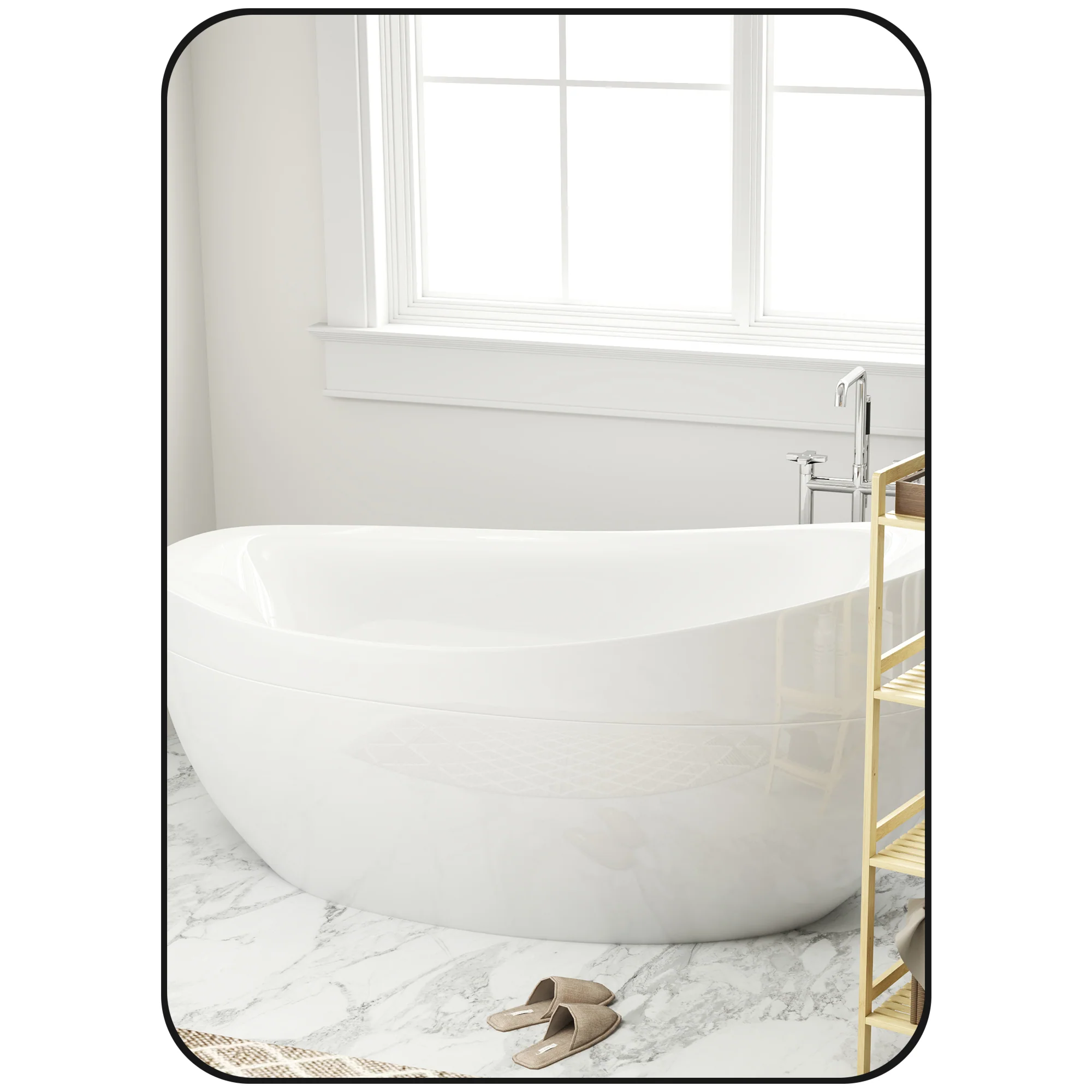 HOMCOM Rectangle Mirror, Wall Mirror with Steel Frame for Bathroom, Black