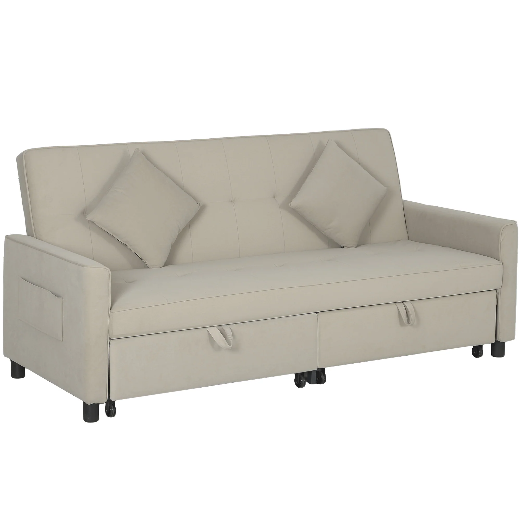 HOMCOM Reversible L-Shaped Sectional Sofa Bed with Cushions