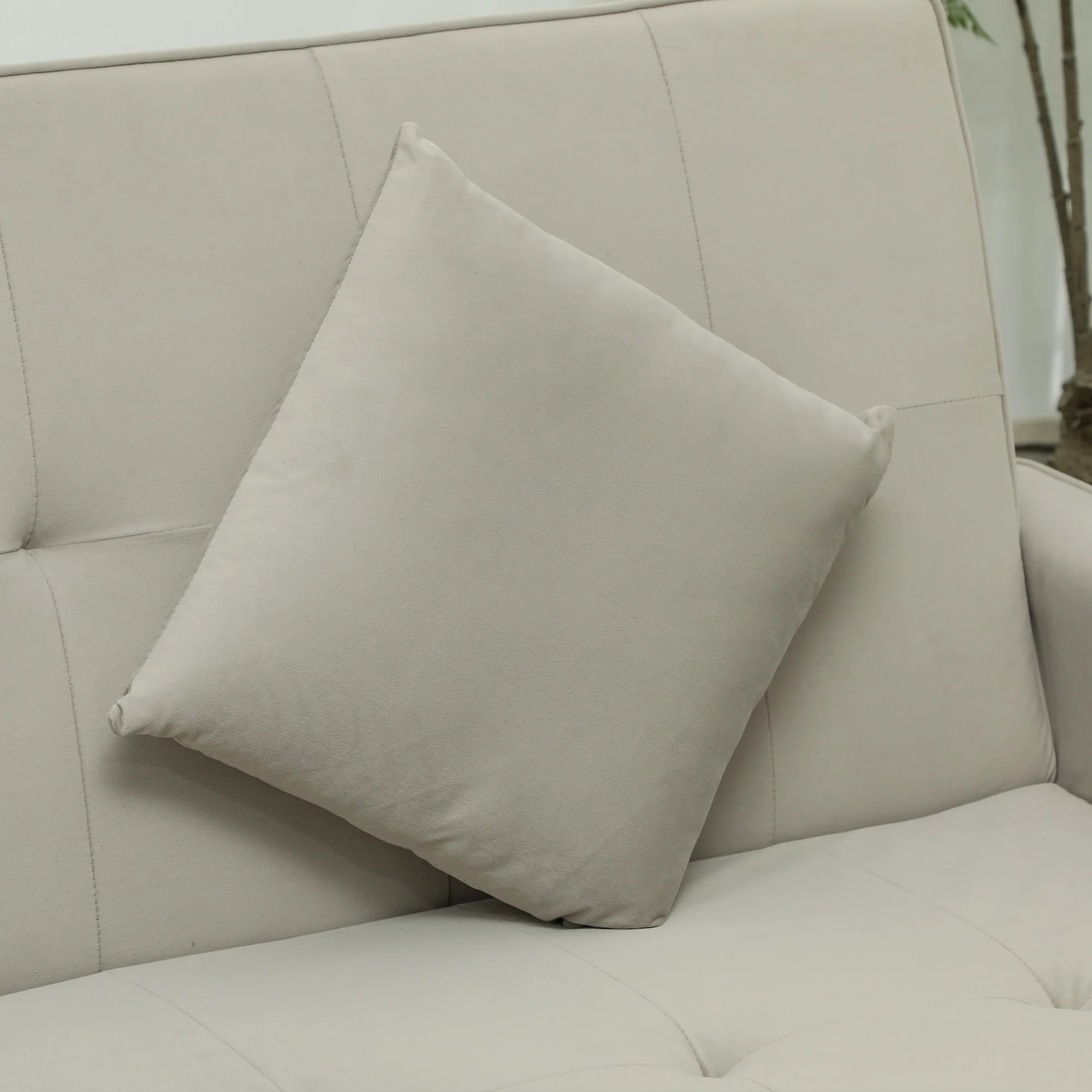 HOMCOM Reversible L-Shaped Sectional Sofa Bed with Cushions - Image 9