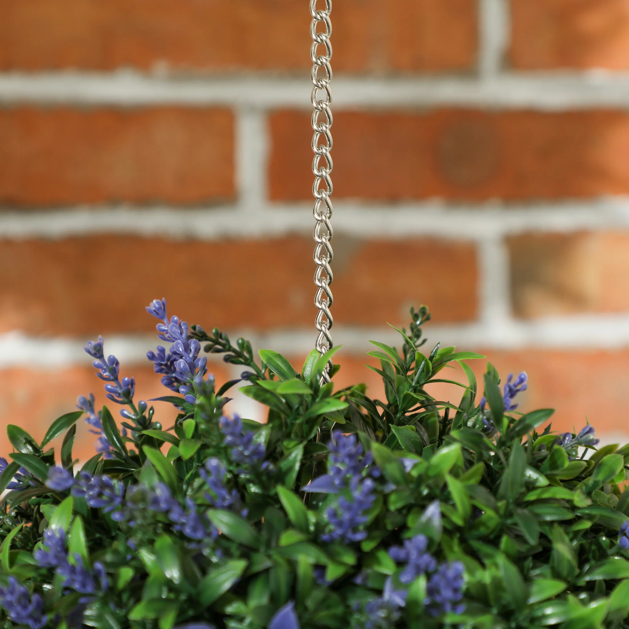 HOMCOM Set Of 2 Artificial Plant Topiary Balls, Faux Plants, Purple - Image 9