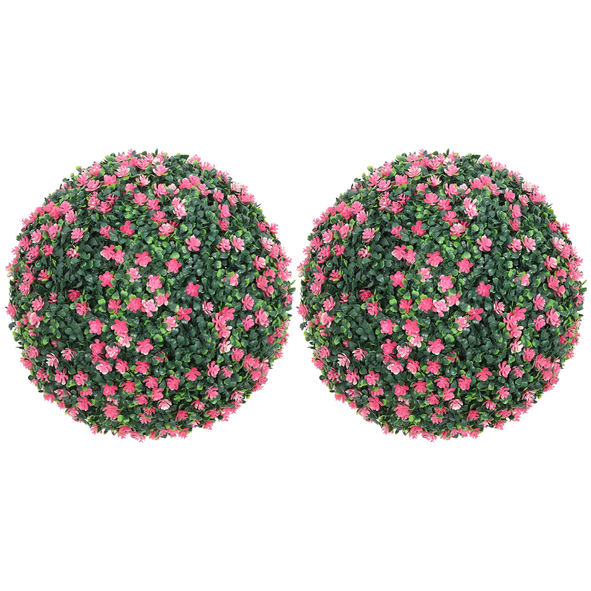 HOMCOM Set Of 2 Artificial Topiary Balls Indoor Outdoor Faux Boxwood Balls