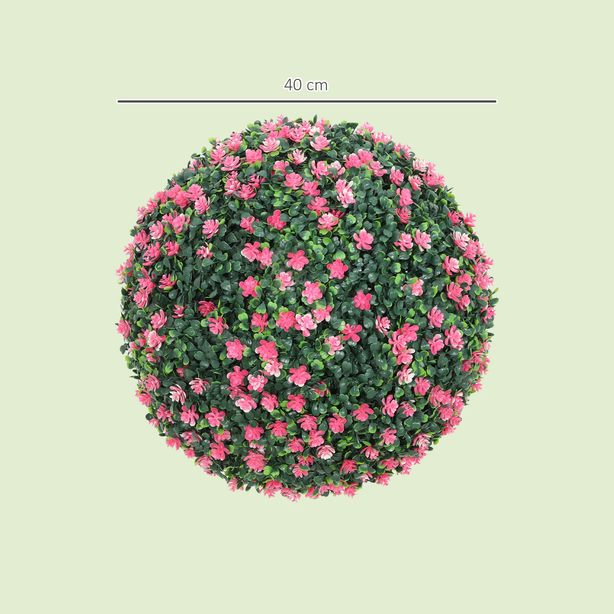 HOMCOM Set Of 2 Artificial Topiary Balls Indoor Outdoor Faux Boxwood Balls - Image 5