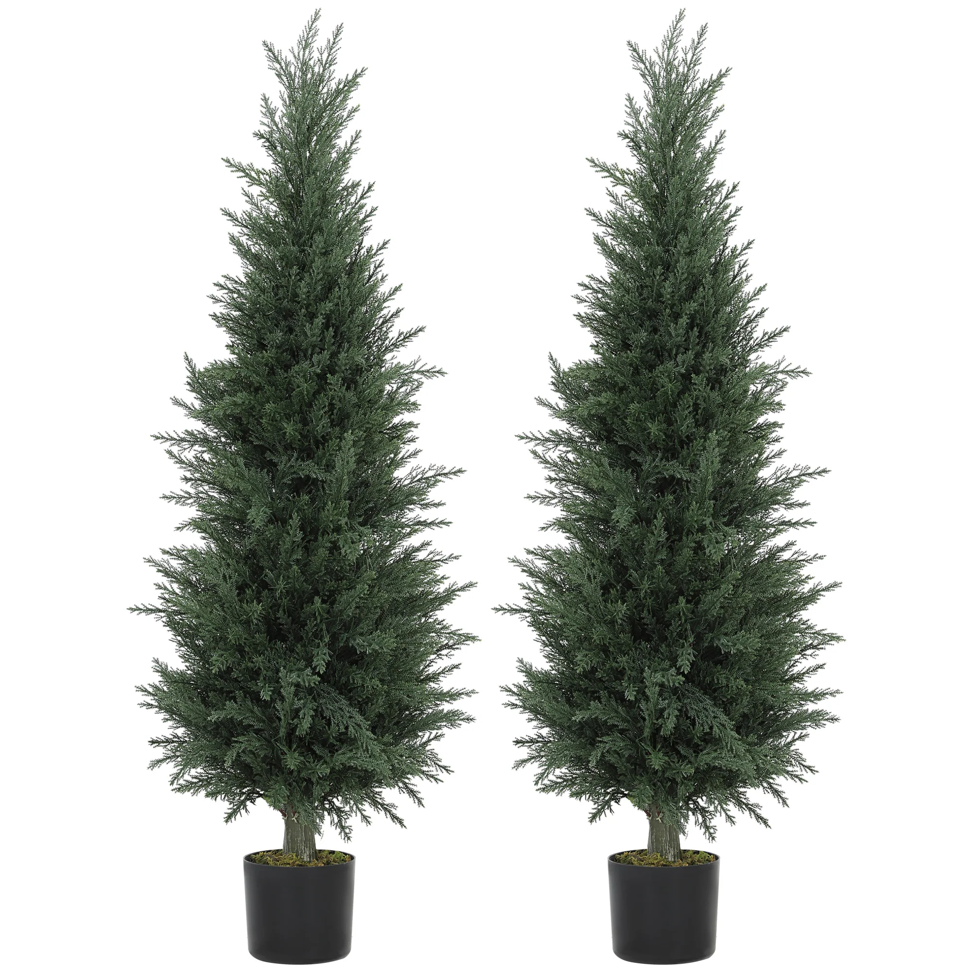 HOMCOM Set Of 2 Decorative Artificial Plant, Fake Plants For Home Decor - Image 10