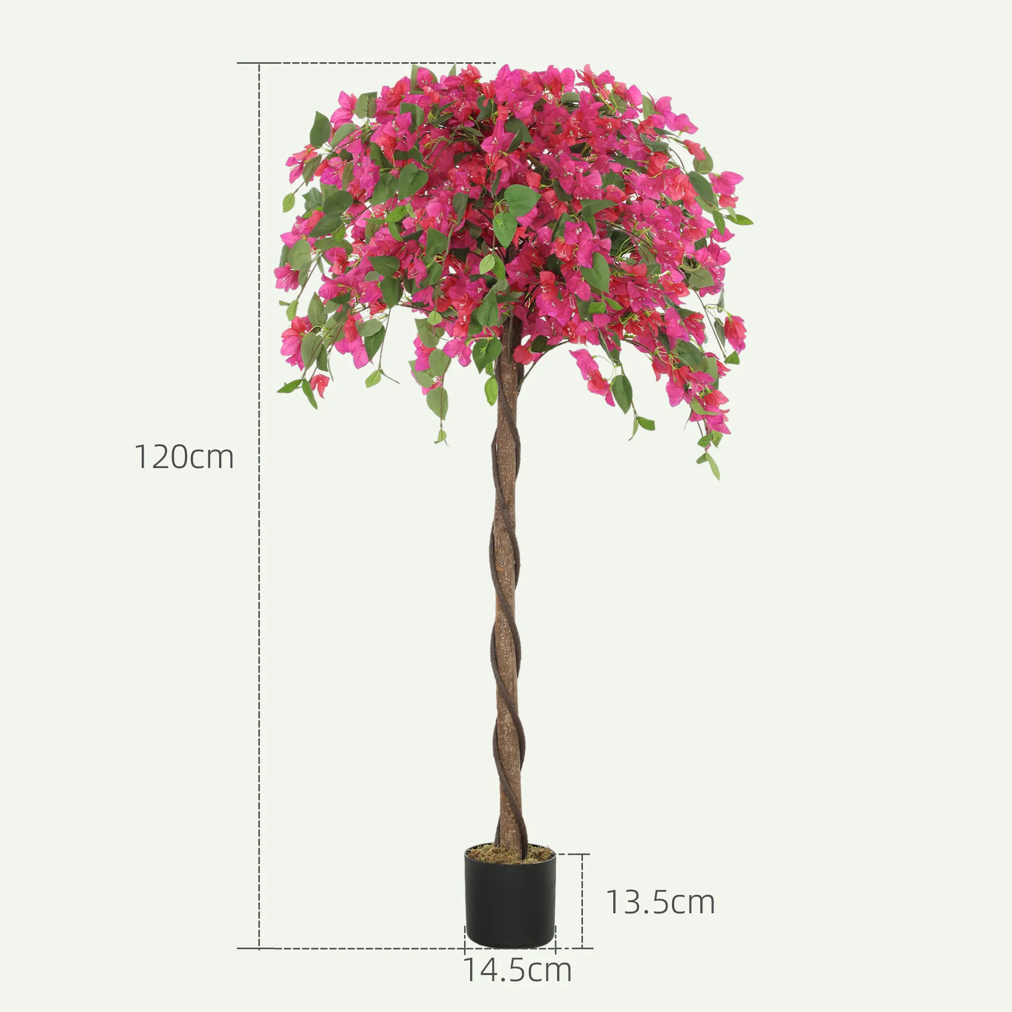 HOMCOM Set Of 2 Decorative Artificial Plants Fake Plants Purple And Red - Image 5