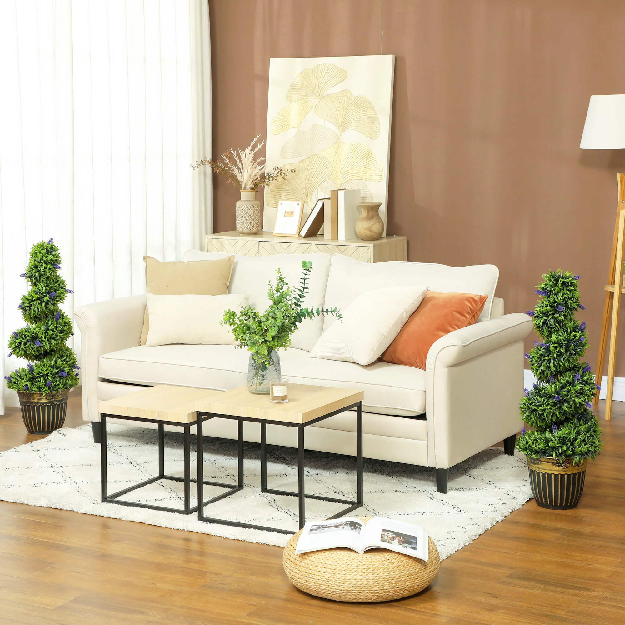 HOMCOM Set Of 2 Decorative Artificial Plants With Lavender And Pot, 90cm - Image 7