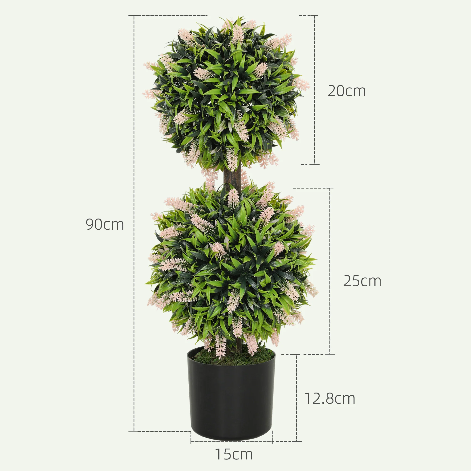 HOMCOM Set Of 2 Potted Artificial Plants With Lavender Flowers - Image 14
