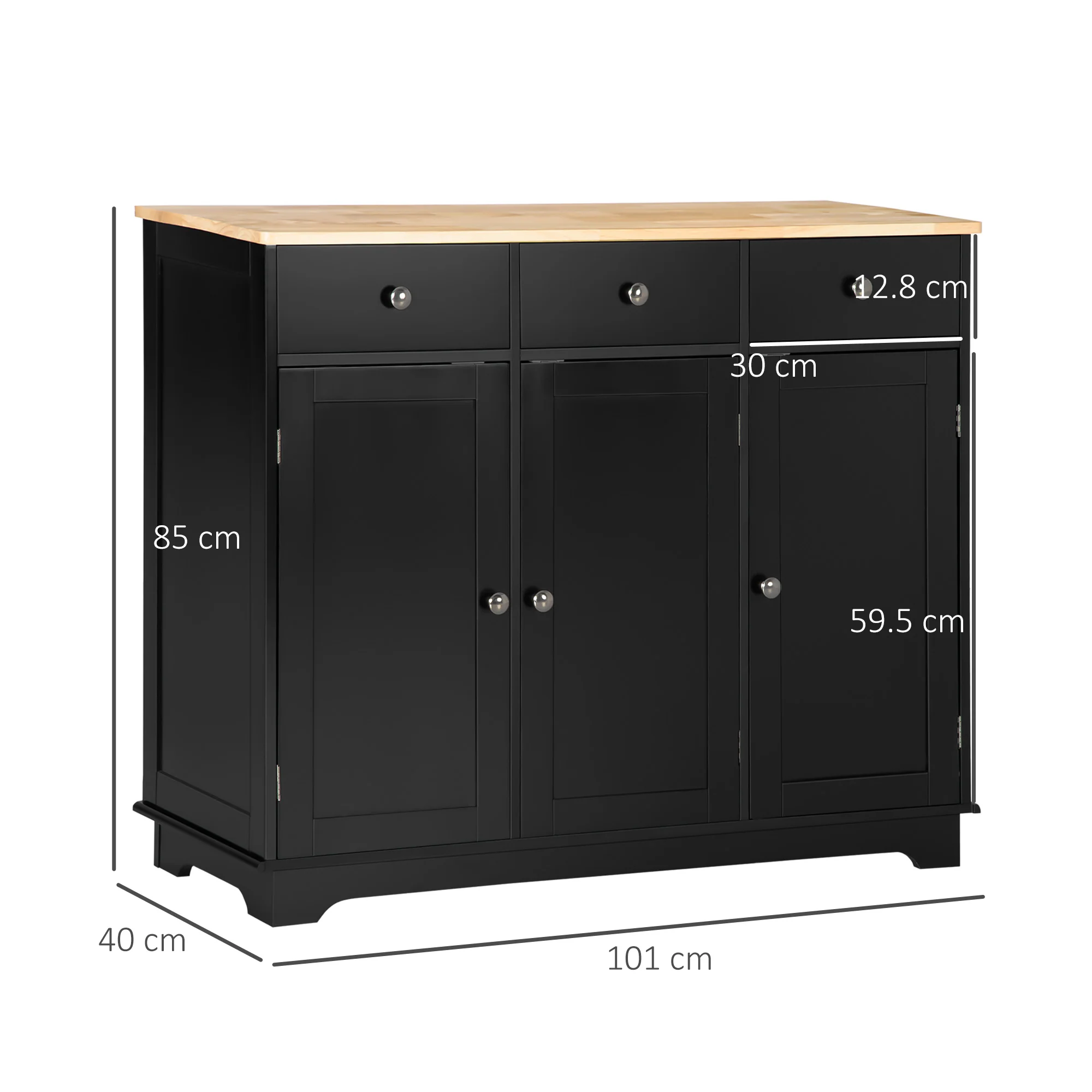 HOMCOM Sideboard Buffet Cabinet With Storage Cabinets And Drawers - Image 5