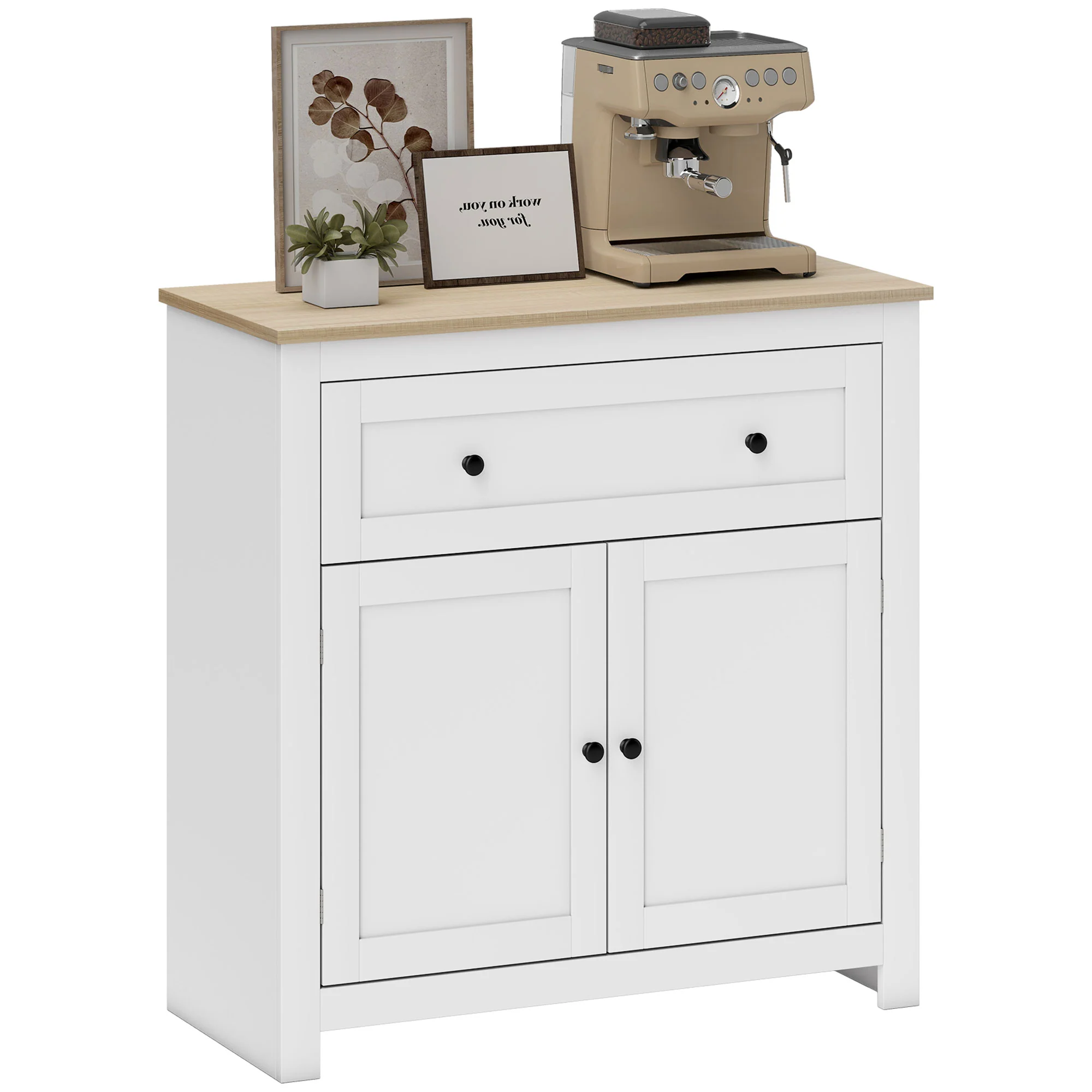HOMCOM Sideboard Storage Cabinet With Adjustable Shelf, Drawer - Image 10