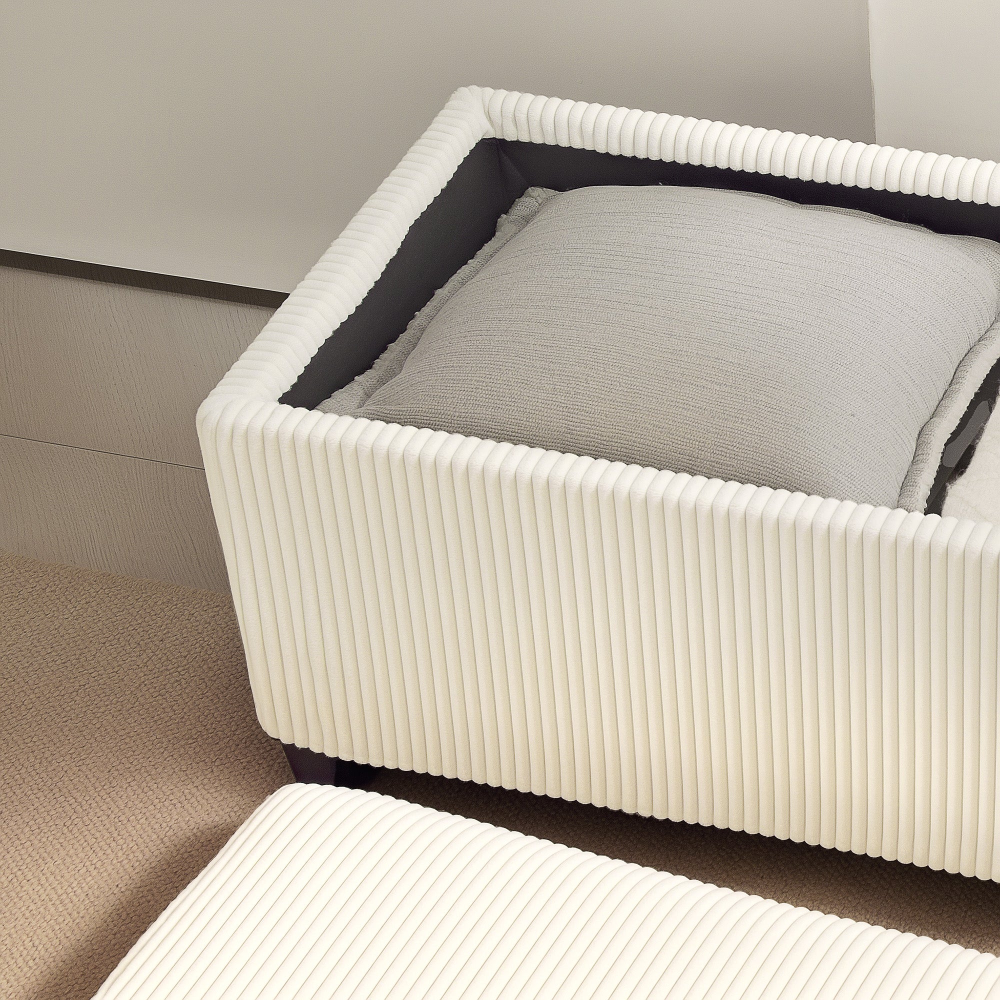 HOMCOM Storage Ottoman with Lid, 112cm Bench Chest Box - Image 9