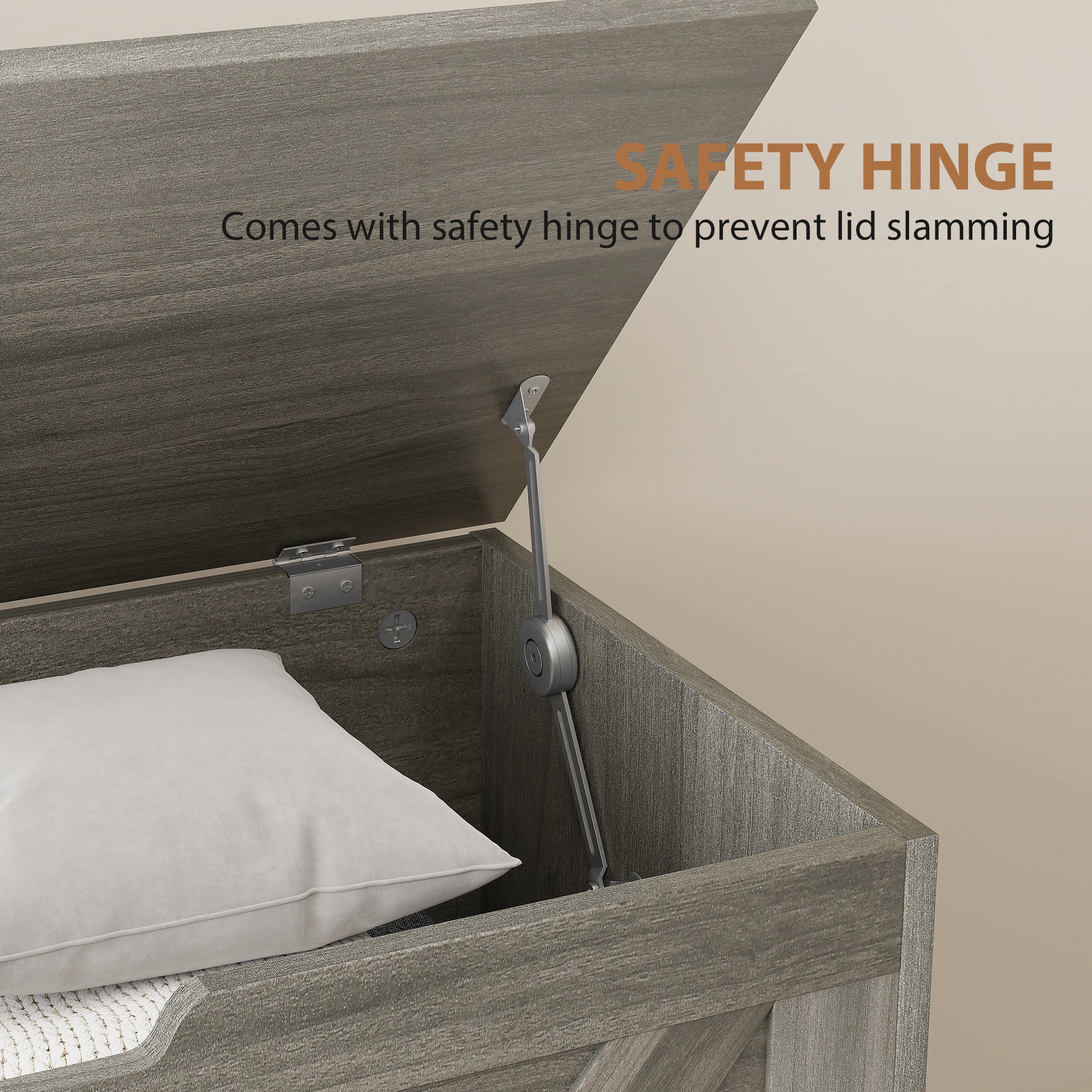 HOMCOM Storage Trunk For Living Room, With Safety Hinges 80cm - Image 13
