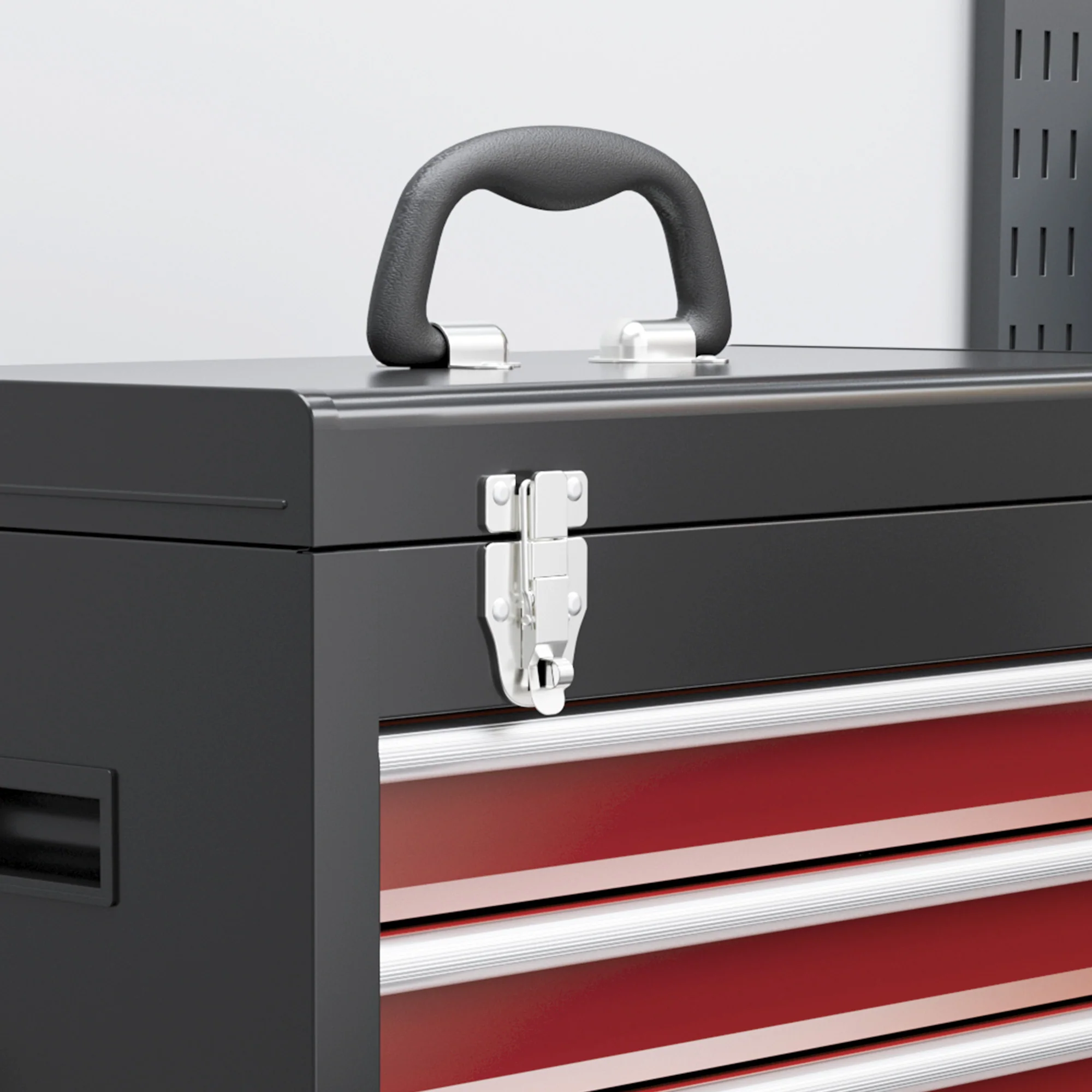 HOMCOM Tool Cabinet on Wheels with 5 Drawers Top Tool Chest Roller Cabinet Combo - Image 9