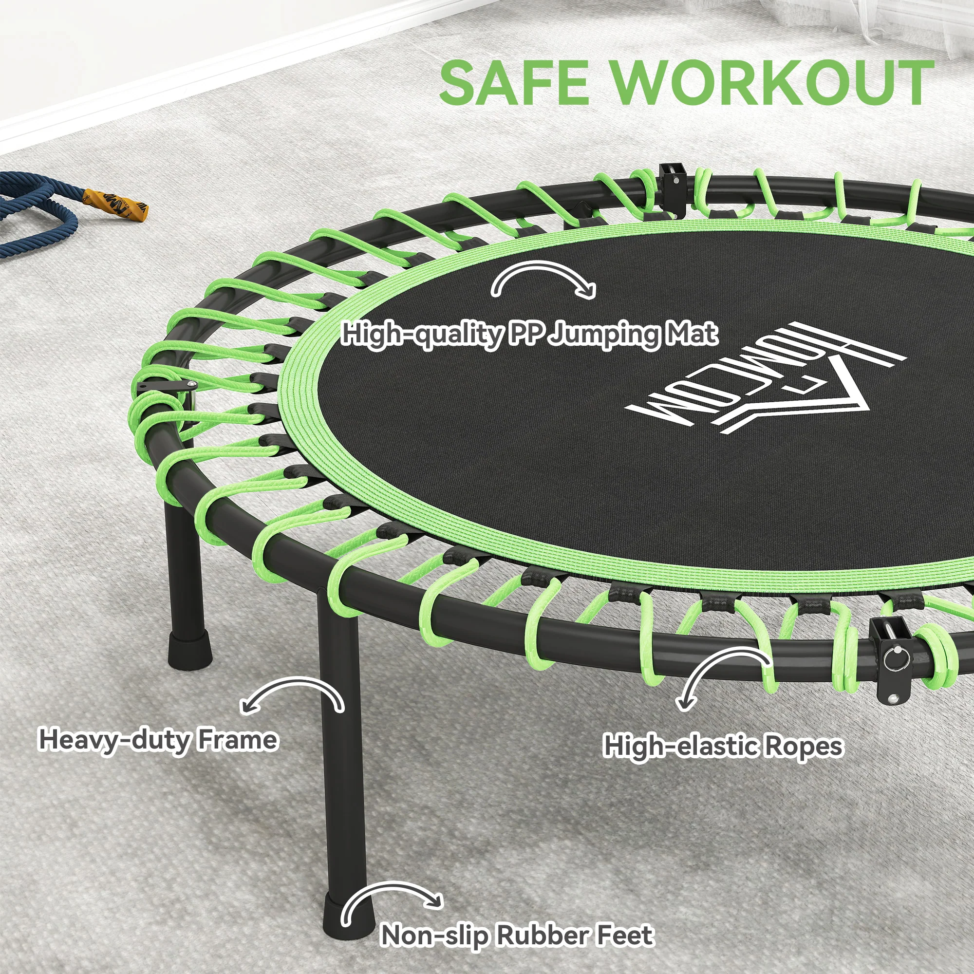HOMCOM Trampoline Outdoor Bouncer Jumper Adjustable Handle - Image 6