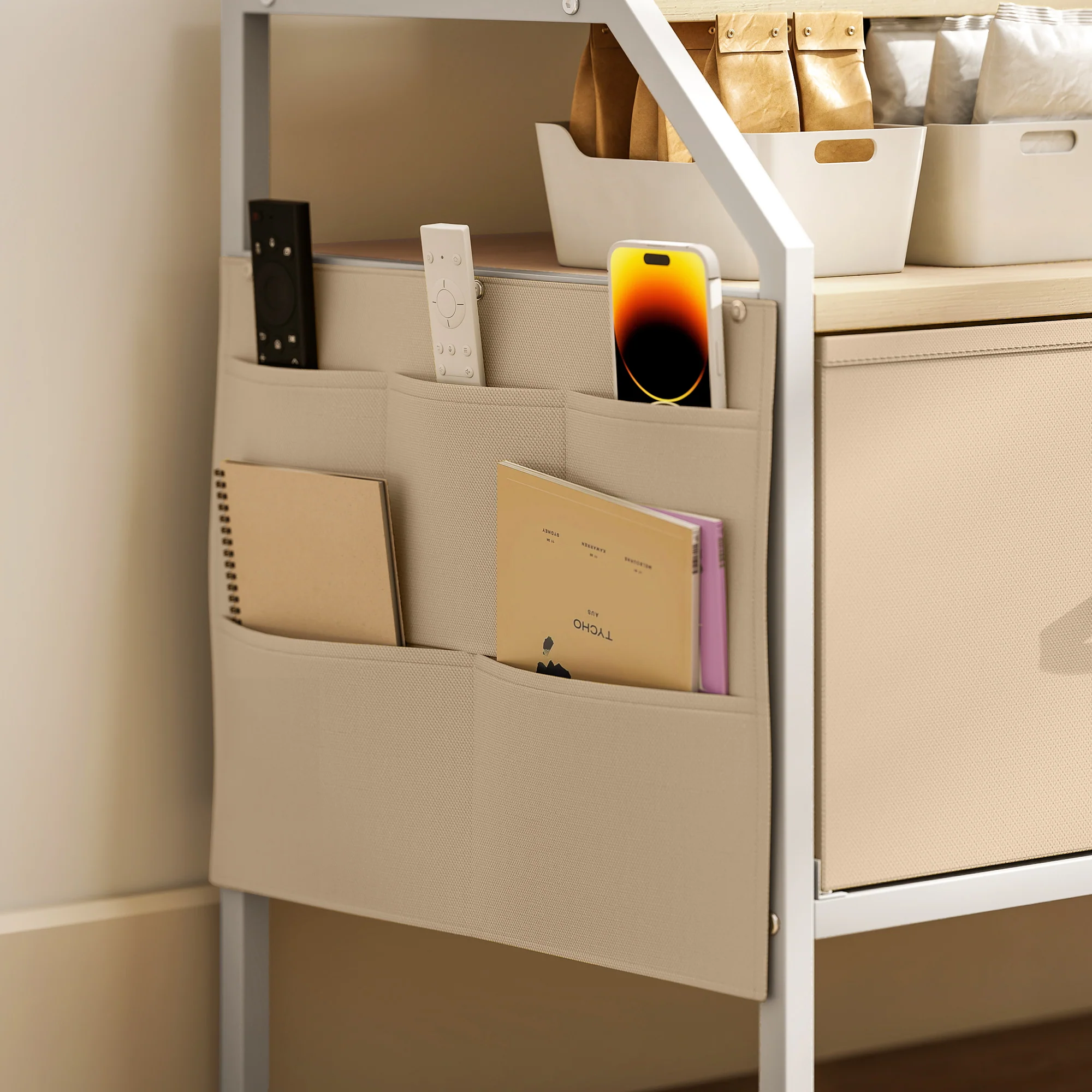 HOMCOM TV Stand Cabinet With 2 Foldable Drawers - Image 18