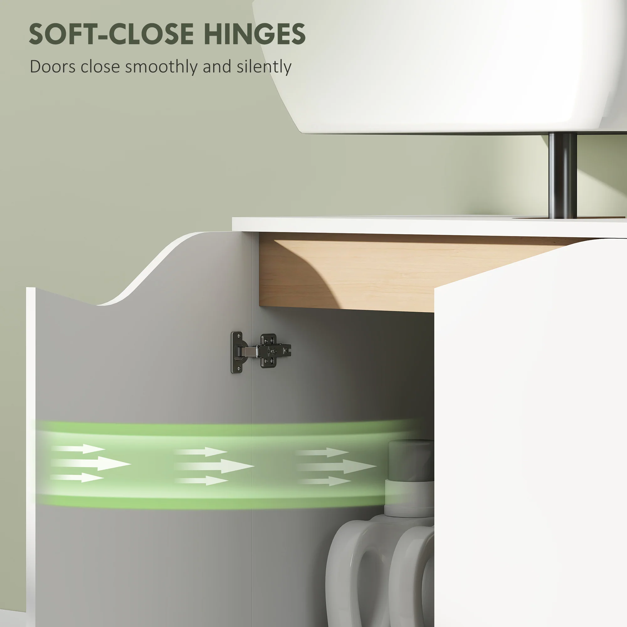 HOMCOM Under Sink Cabinet, Bathroom Sink Cabinet for Basin without Pedestal - Image 6