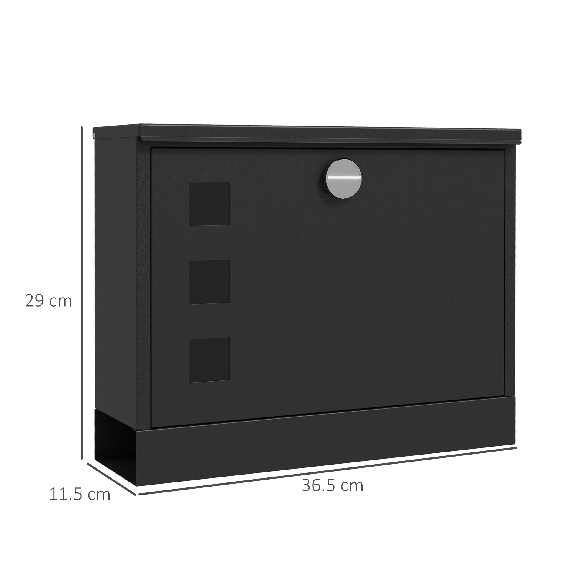 HOMCOM Wall Mounted Letterbox Mailbox with Windows and Keys Easy to Install - Image 5