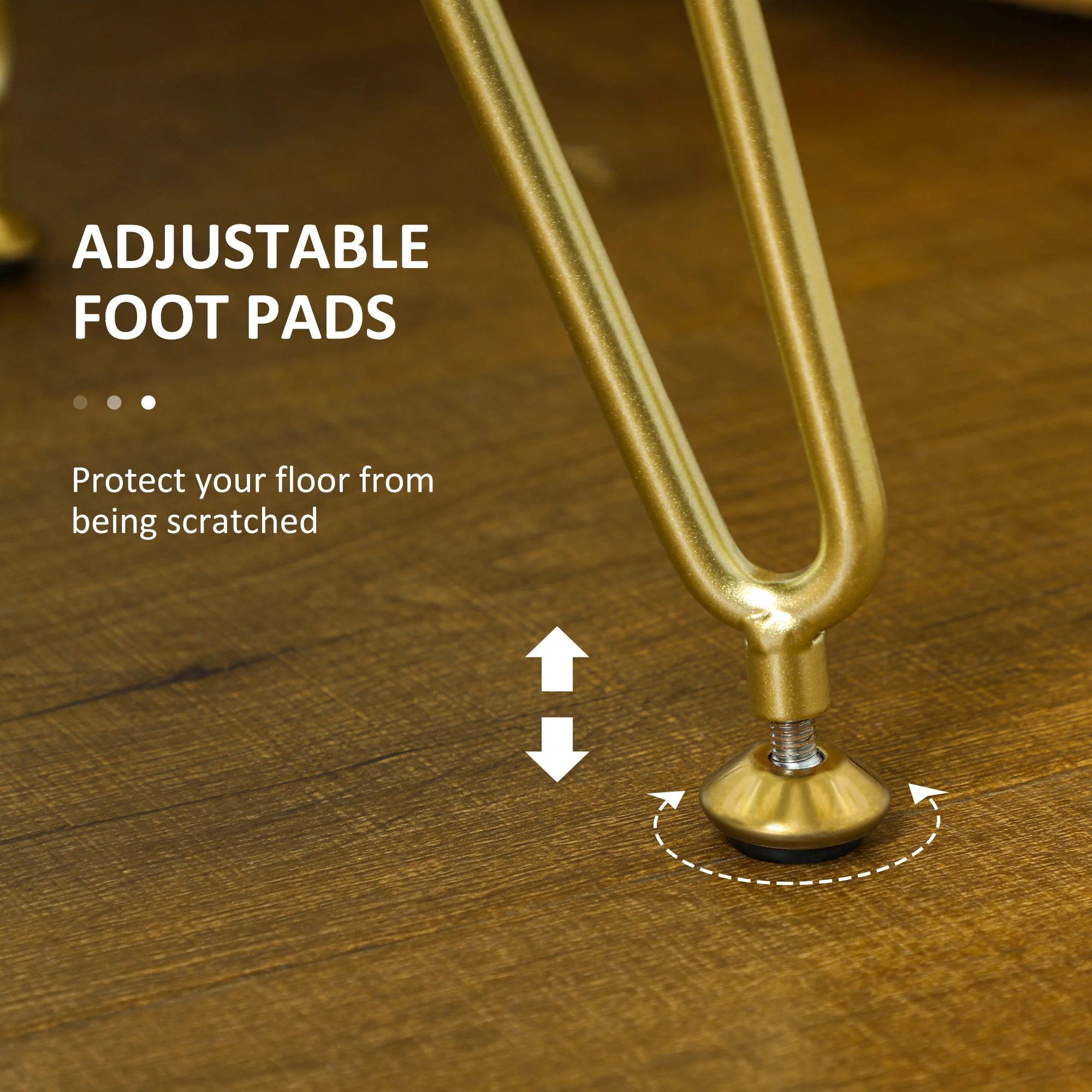 HOMCOM Woven Velvet Foot Stool with Steel Legs for Living Room - Image 16