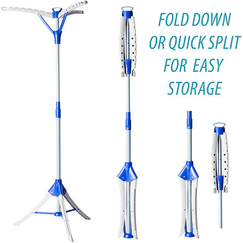 Homefront Clothes Rail Airer Drier, Portable Clothes Horse Hanger Rotary Tripod Design, Folds Flat for Storage, Easy Setup - Image 4