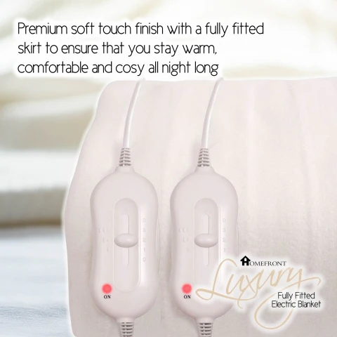 Homefront Electric Blanket Superking Size Dual Control, Built In Advanced Overheat Protection System With Auto Safety Shut Off - Image 6