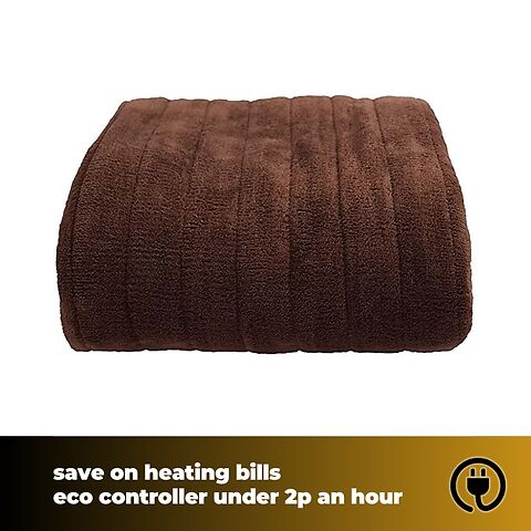 Homefront Electric Heated Throw In Chocolate. Digital Control - Machine Washable - Ultra Soft, Cosy Finish - Image 5