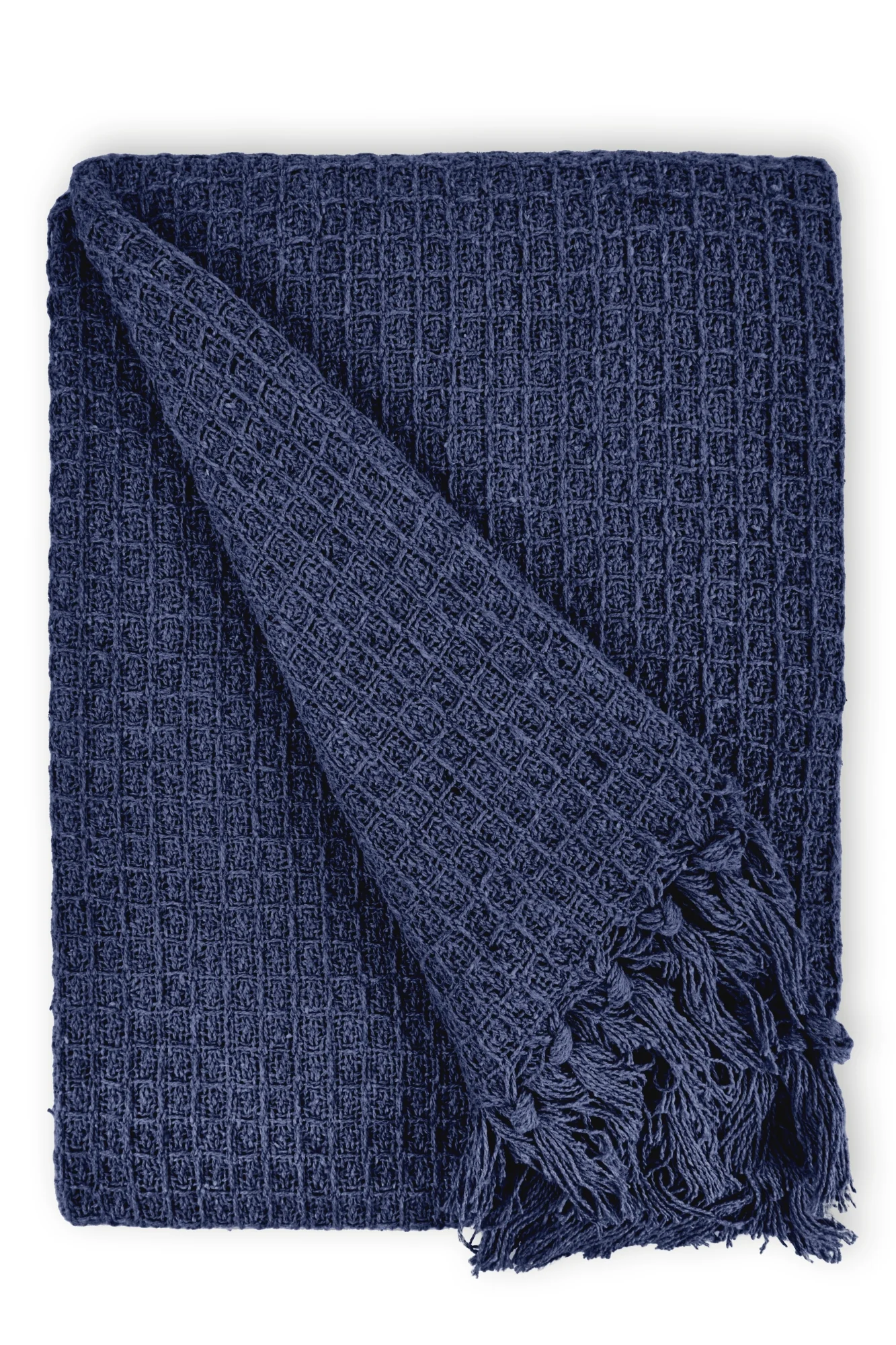 Honeycomb - Recycled Cotton Throw In Navy (50x60") - Image 3