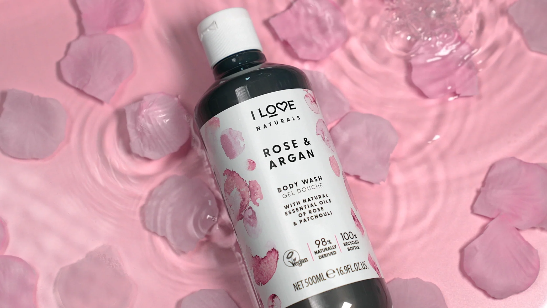 I Love Naturals Body Wash Rose & Argan 500ml - Image 8