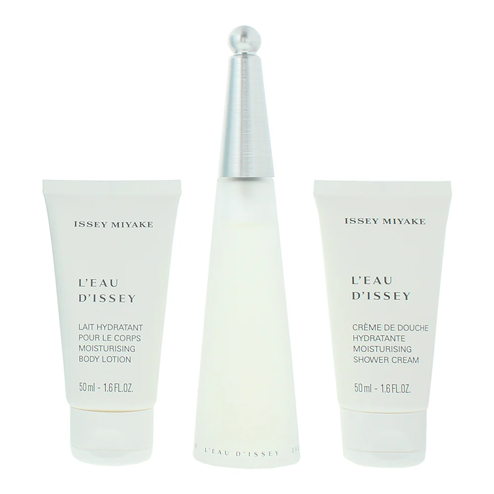Issey Miyake L'eau D'issey 3 Piece Gift Set: Eau de Toilette 50ml - Body Lotion - Image 2