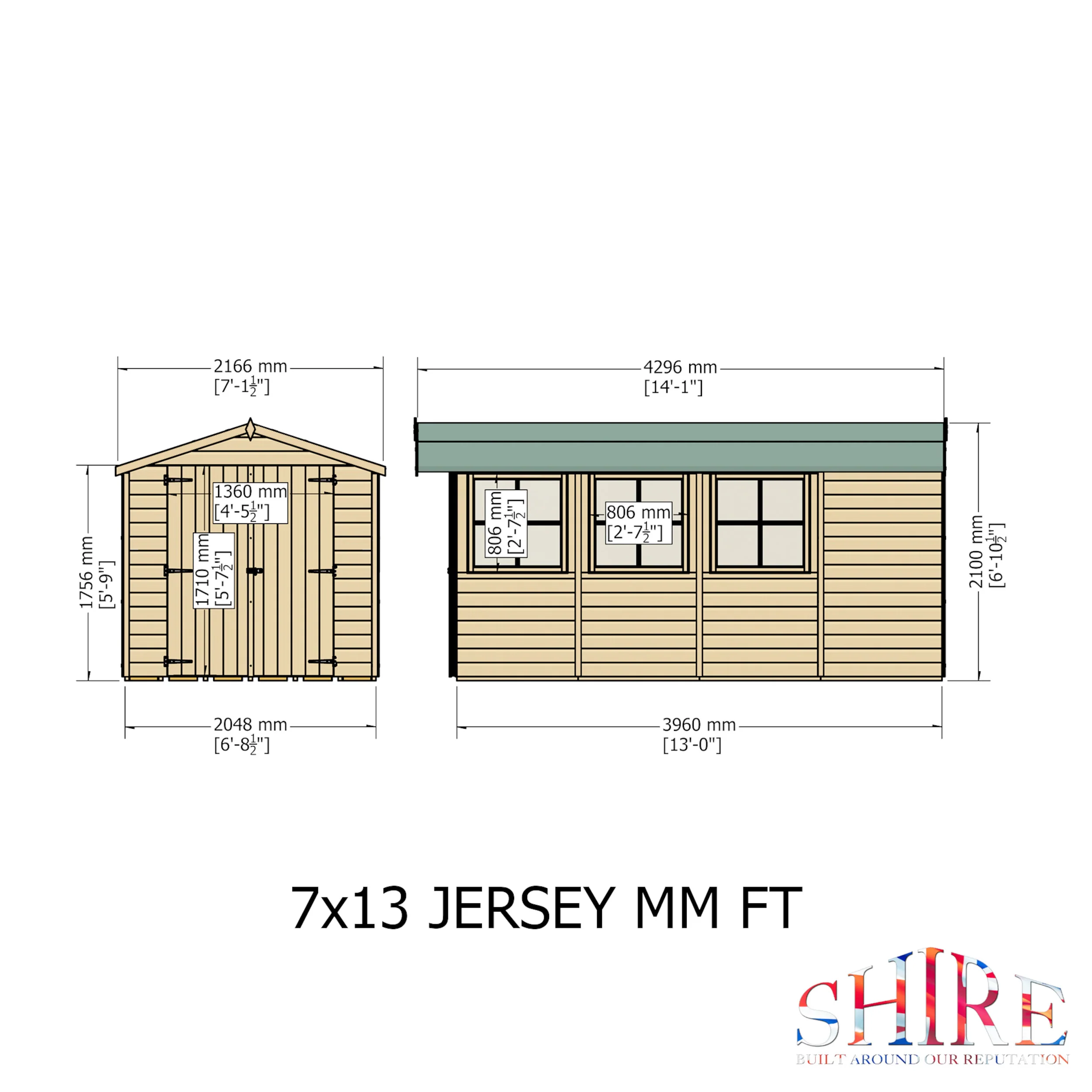 Jersey 7 X 13 Shiplap Apex Shed - Image 10