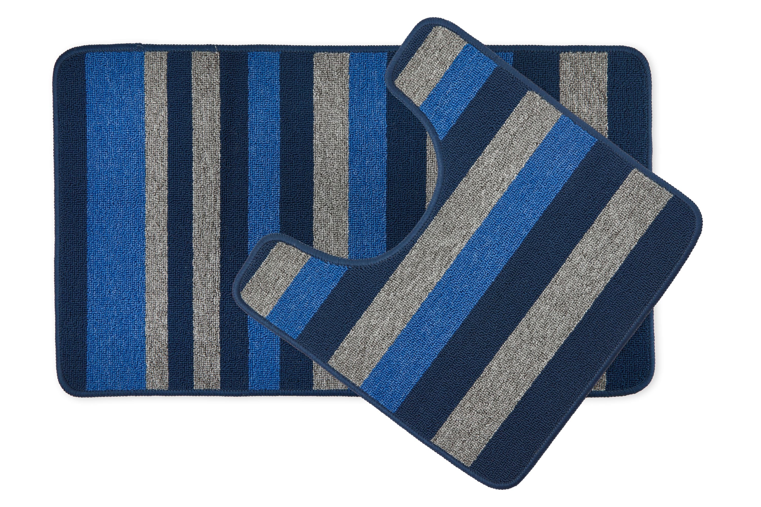 Jersey - Contrast Stripe 2pc Bath set in Blue