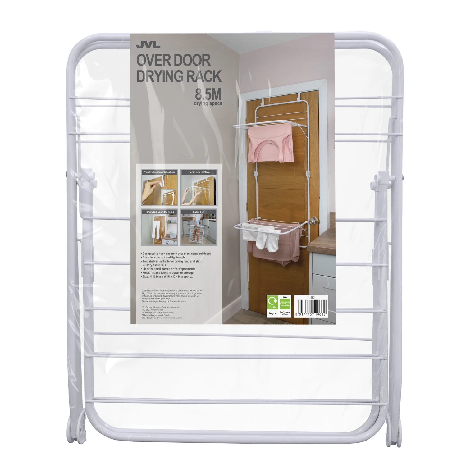 JVL 2 Tier Over Door Laundry Clothes Drying Rack, 8.5M - Image 10