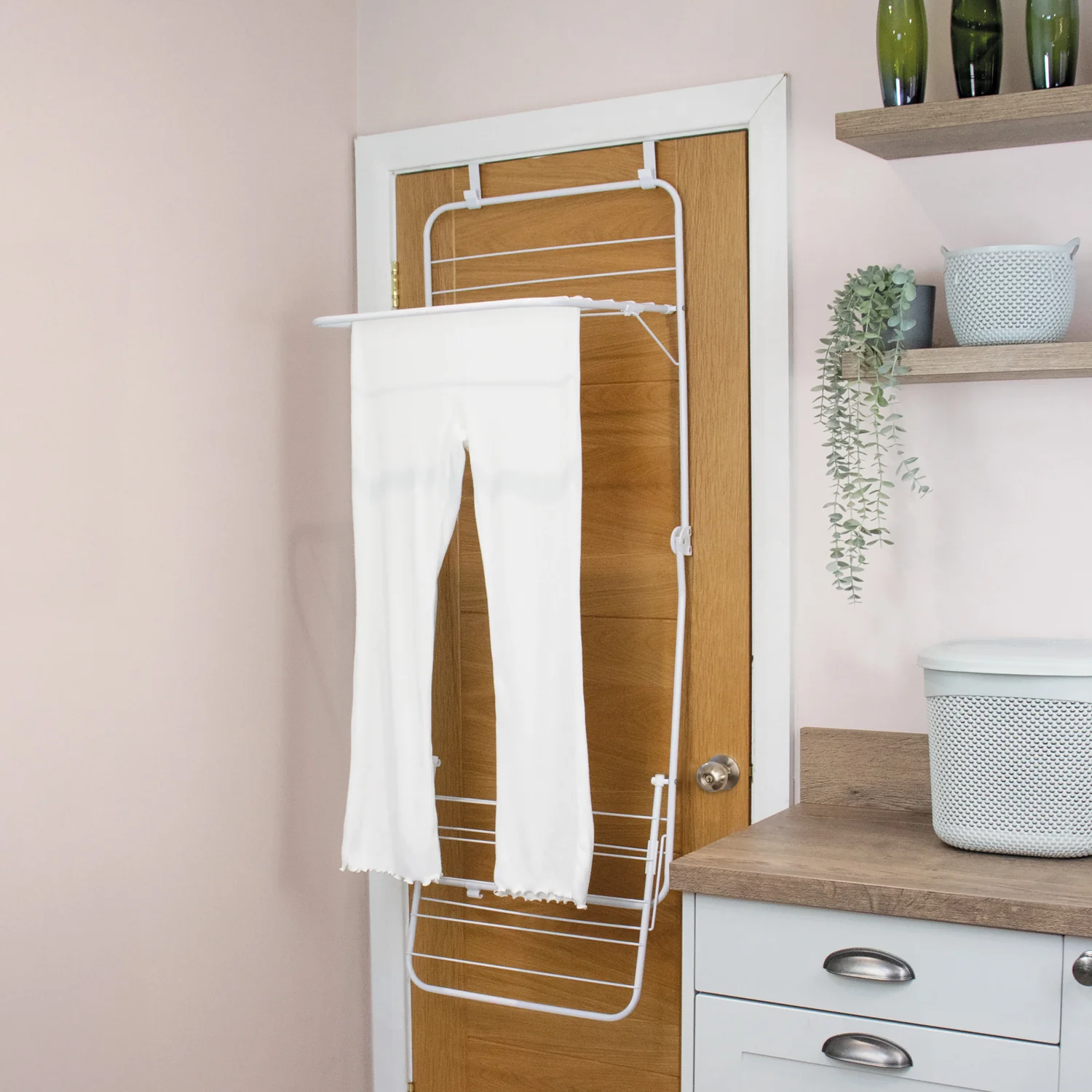 JVL 2 Tier Over Door Laundry Clothes Drying Rack, 8.5M - Image 3