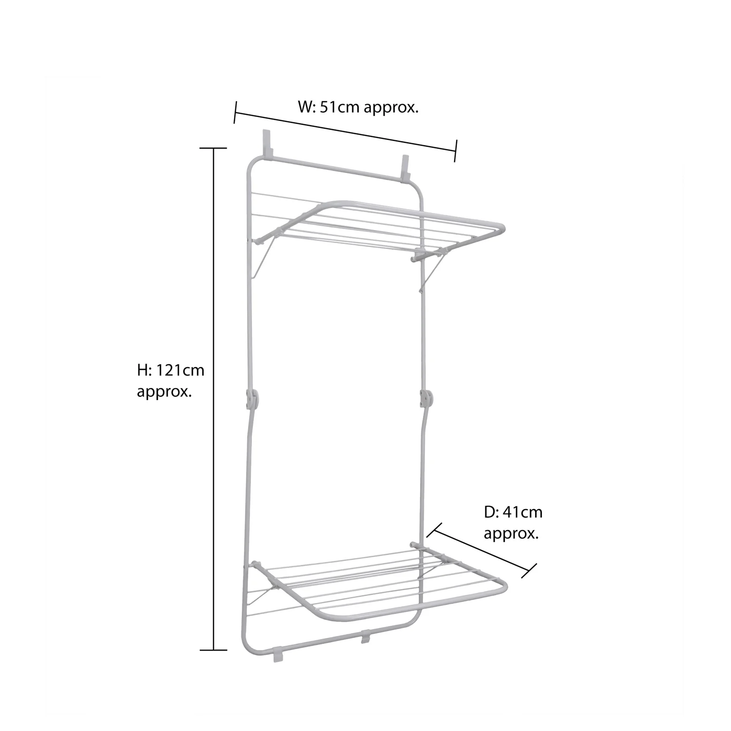 JVL 2 Tier Over Door Laundry Clothes Drying Rack, 8.5M - Image 9