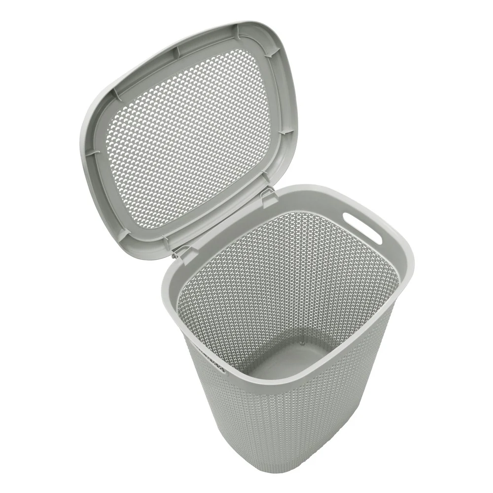 JVL Droplette 52L Plastic Laundry Linen Basket, Ice Grey - Image 4
